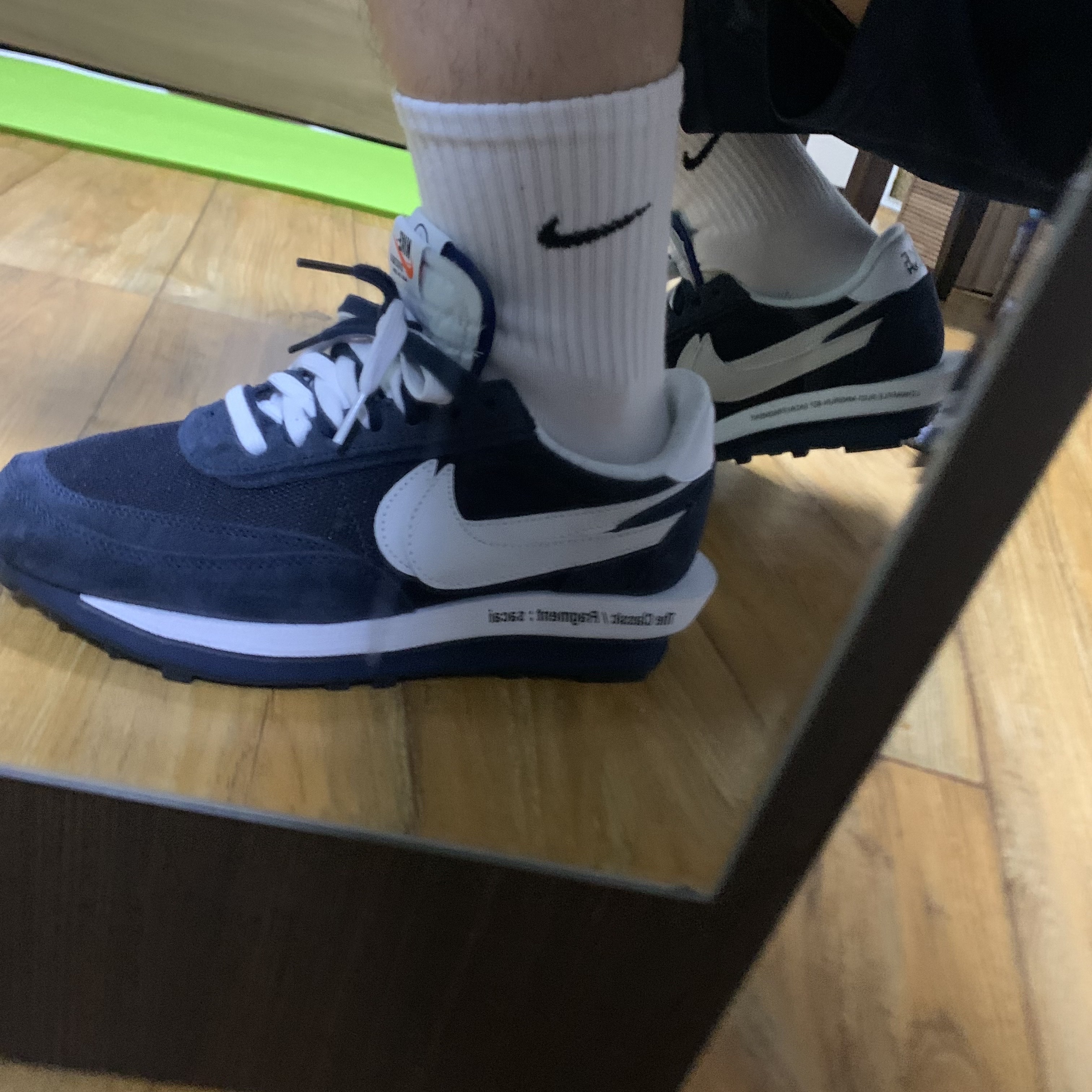 Nike x Sacai x Fragment LDWaffle Blackened Blue 착용 스타일