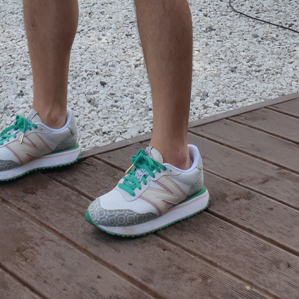 New Balance x Casablanca 237 Idealist Monogram White Green 착용 스타일