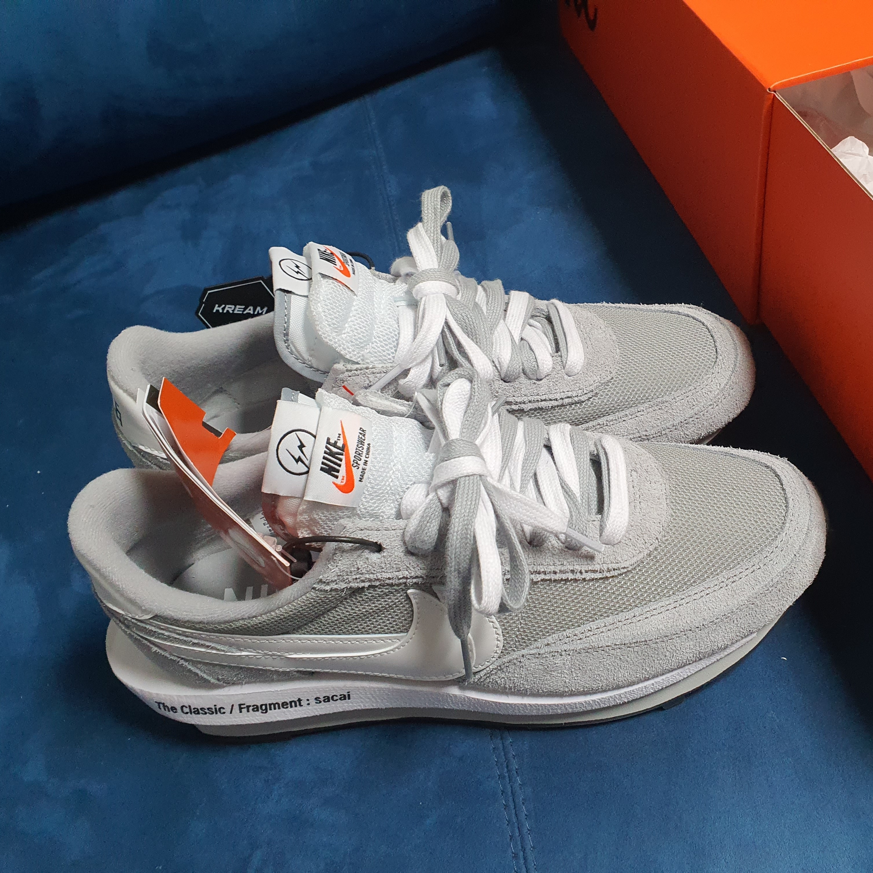 Nike x Sacai x Fragment LDWaffle Light Smoke Grey, Nike Air Max 97 Persian Violet 착용 스타일 - 1