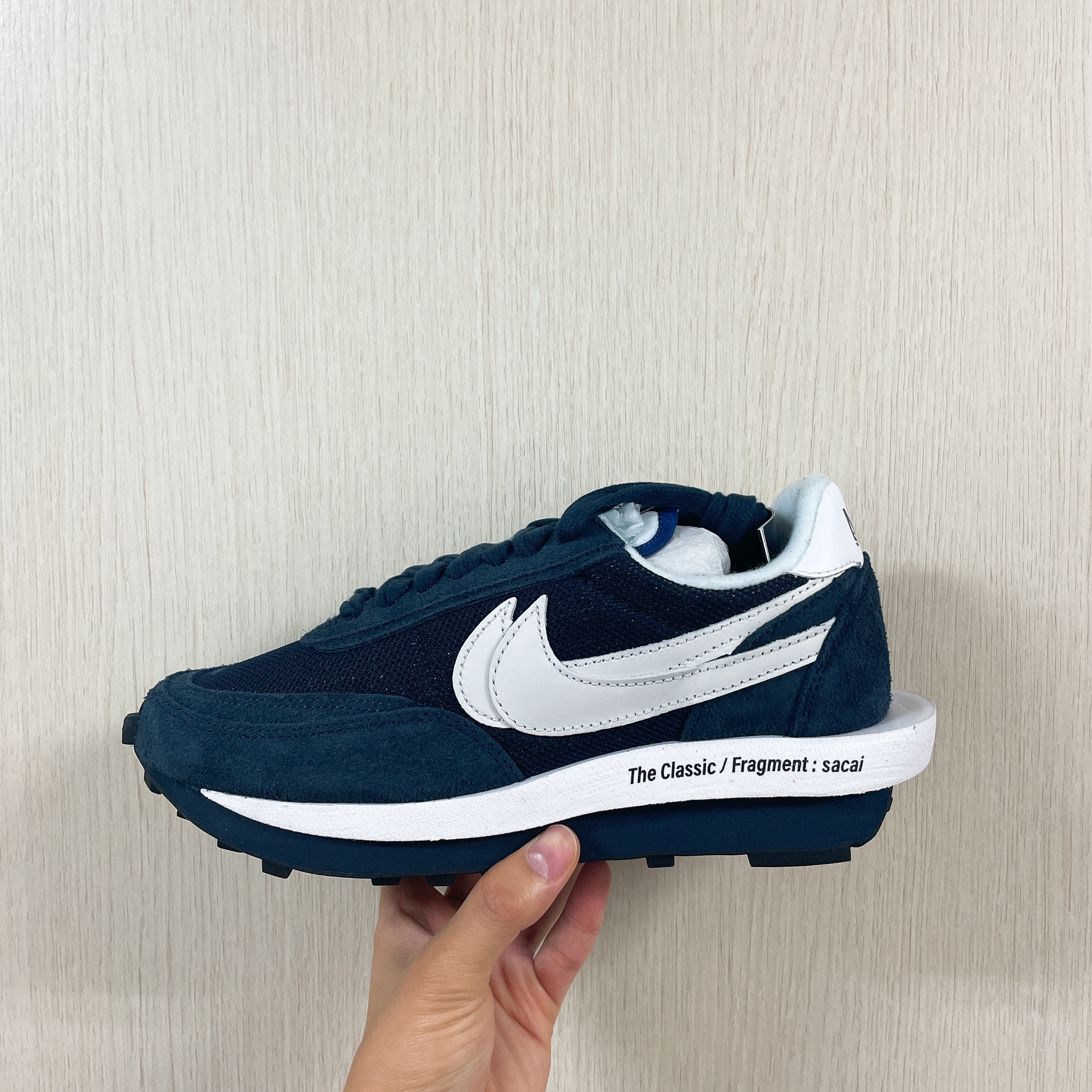 Nike x Sacai x Fragment LDWaffle Blackened Blue 착용 스타일