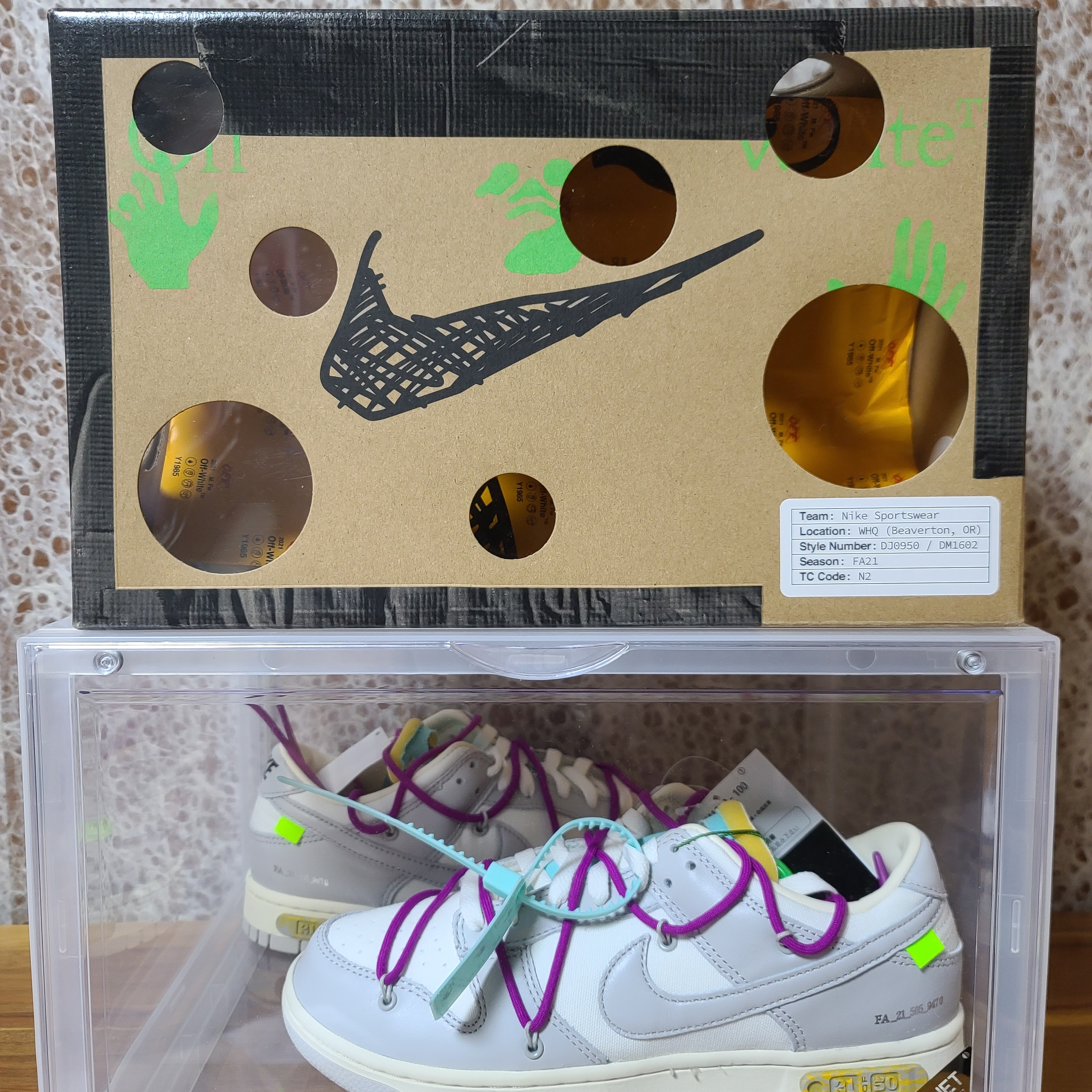 Nike x Off-White Dunk Low The 50 - Lot 21 착용 스타일