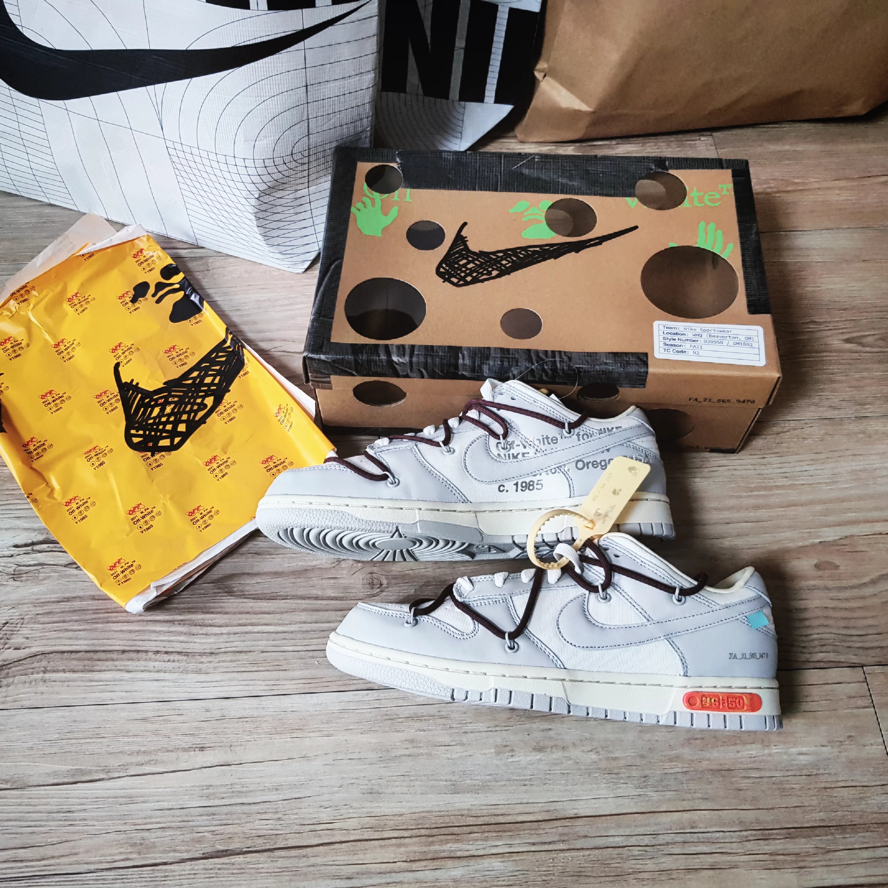 Nike x Off-White Dunk Low The 50 - Lot 46 착용 스타일