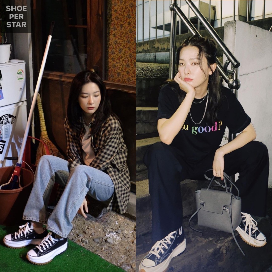 Converse x JW Anderson Run Star Hike Hi Black 착용 스타일 - 1