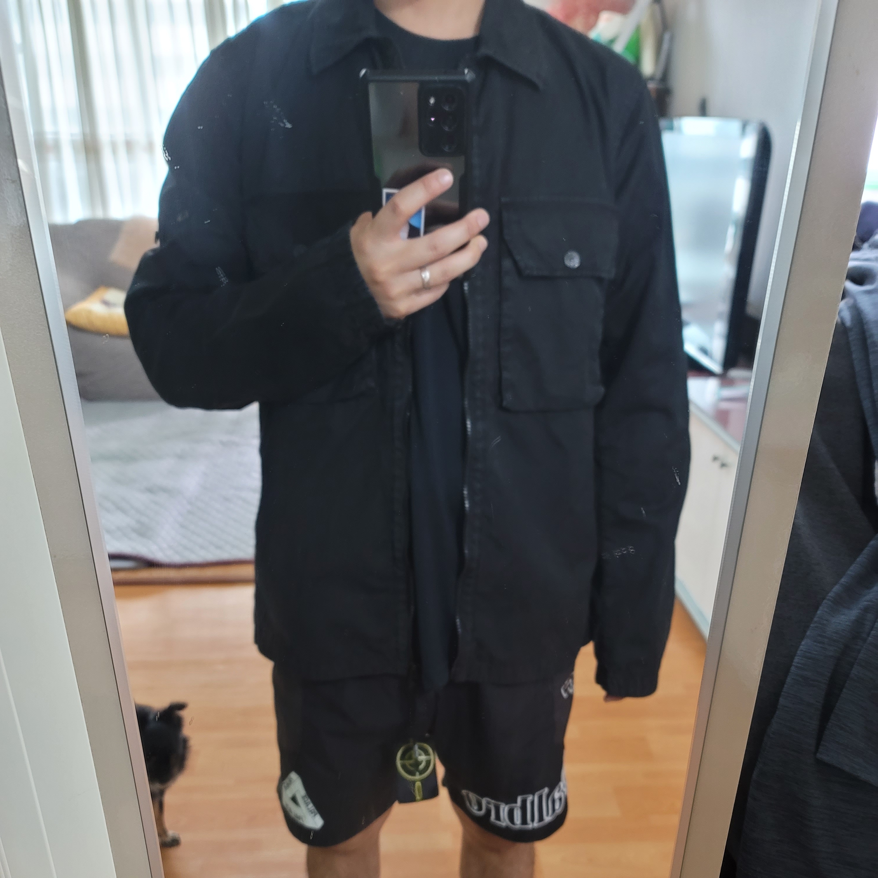 Stone Island 113WN T.CO+OLD Overshirt Black - 21FW 착용 스타일 - 1
