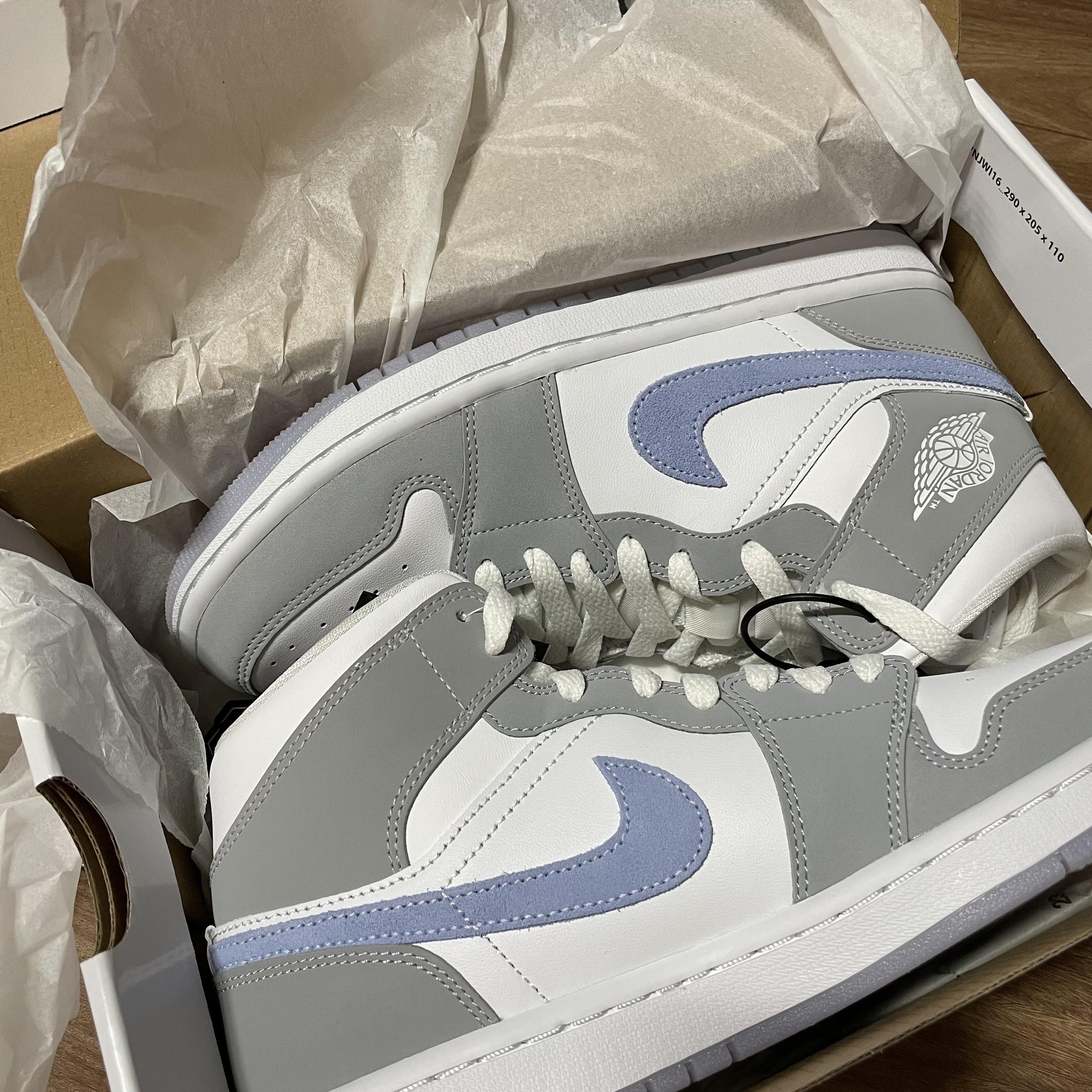(W) Jordan 1 Mid Wolf Grey 착용 스타일 - 3