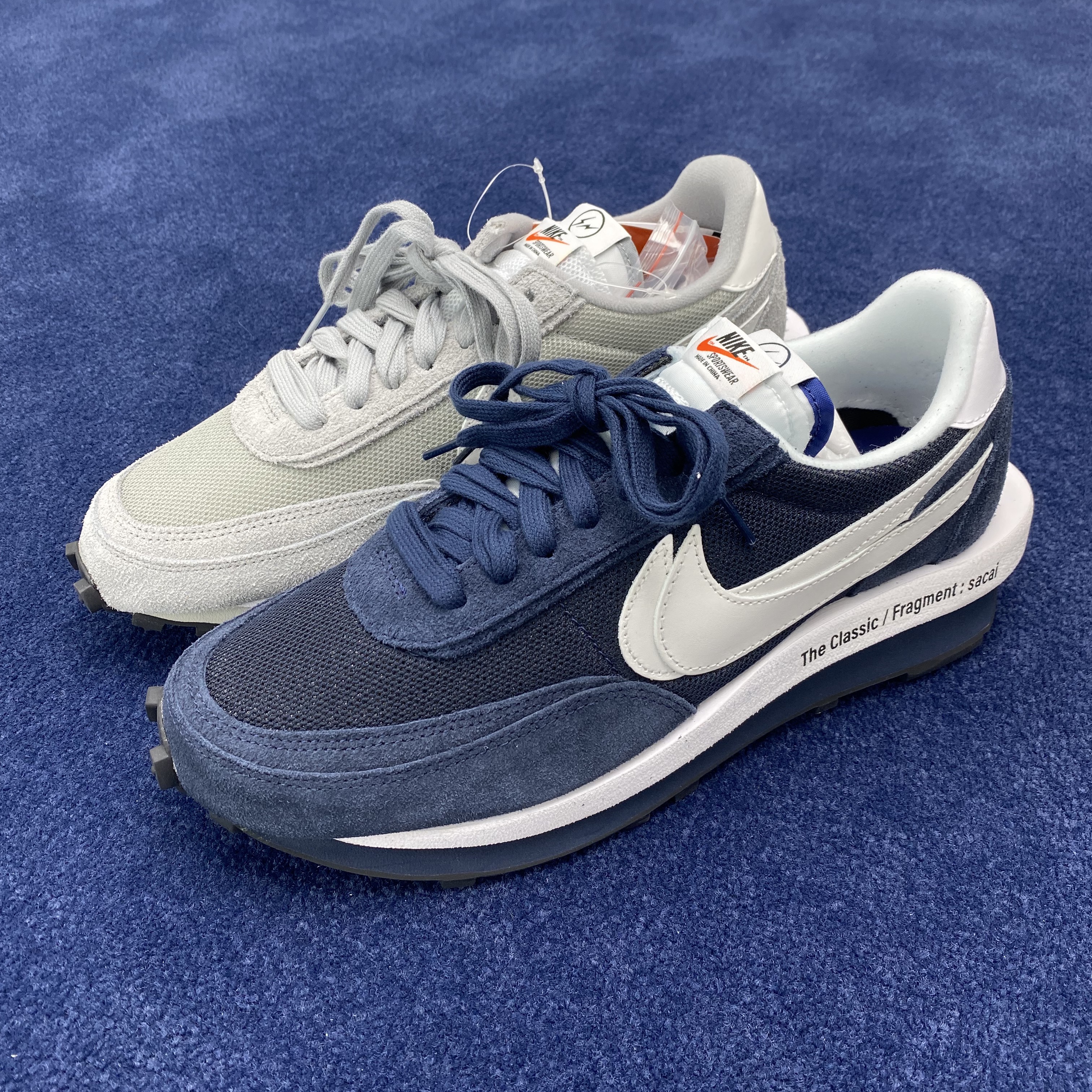 Nike x Sacai x Fragment LDWaffle Blackened Blue, Nike x Sacai x Fragment LDWaffle Light Smoke Grey 착용 스타일