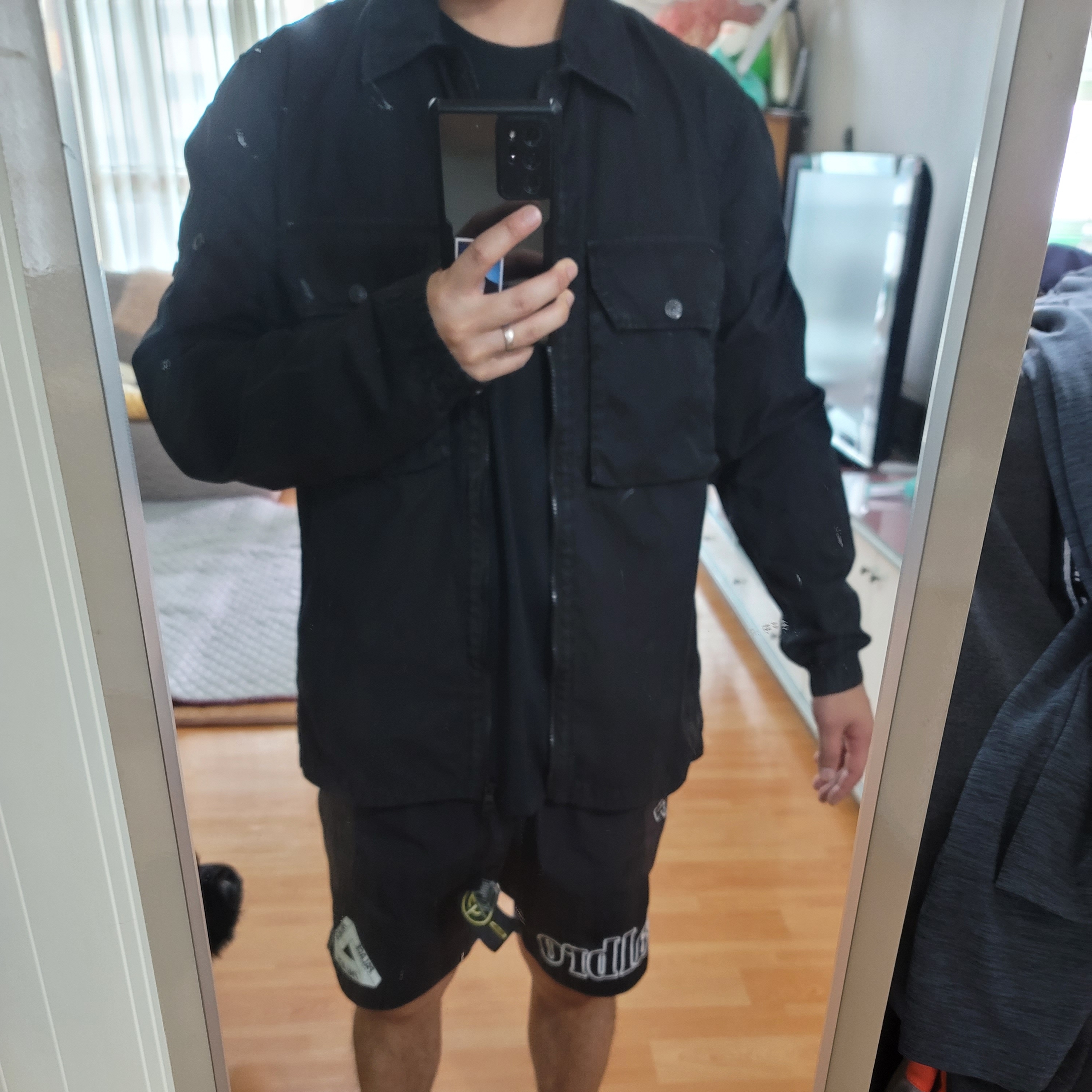 Stone Island 113WN T.CO+OLD Overshirt Black - 21FW 착용 스타일 - 2