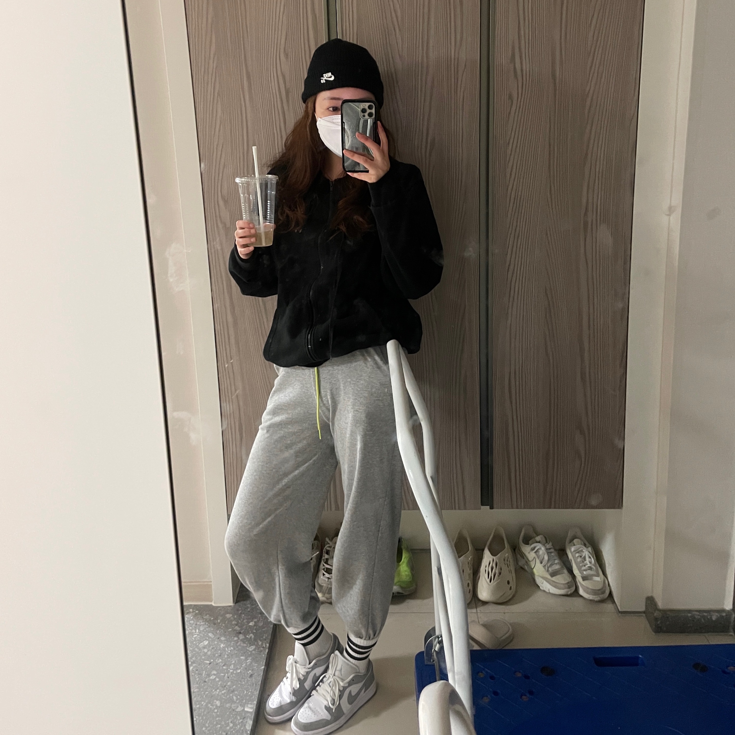(W) Jordan 1 Low White Wolf Grey 착용 스타일