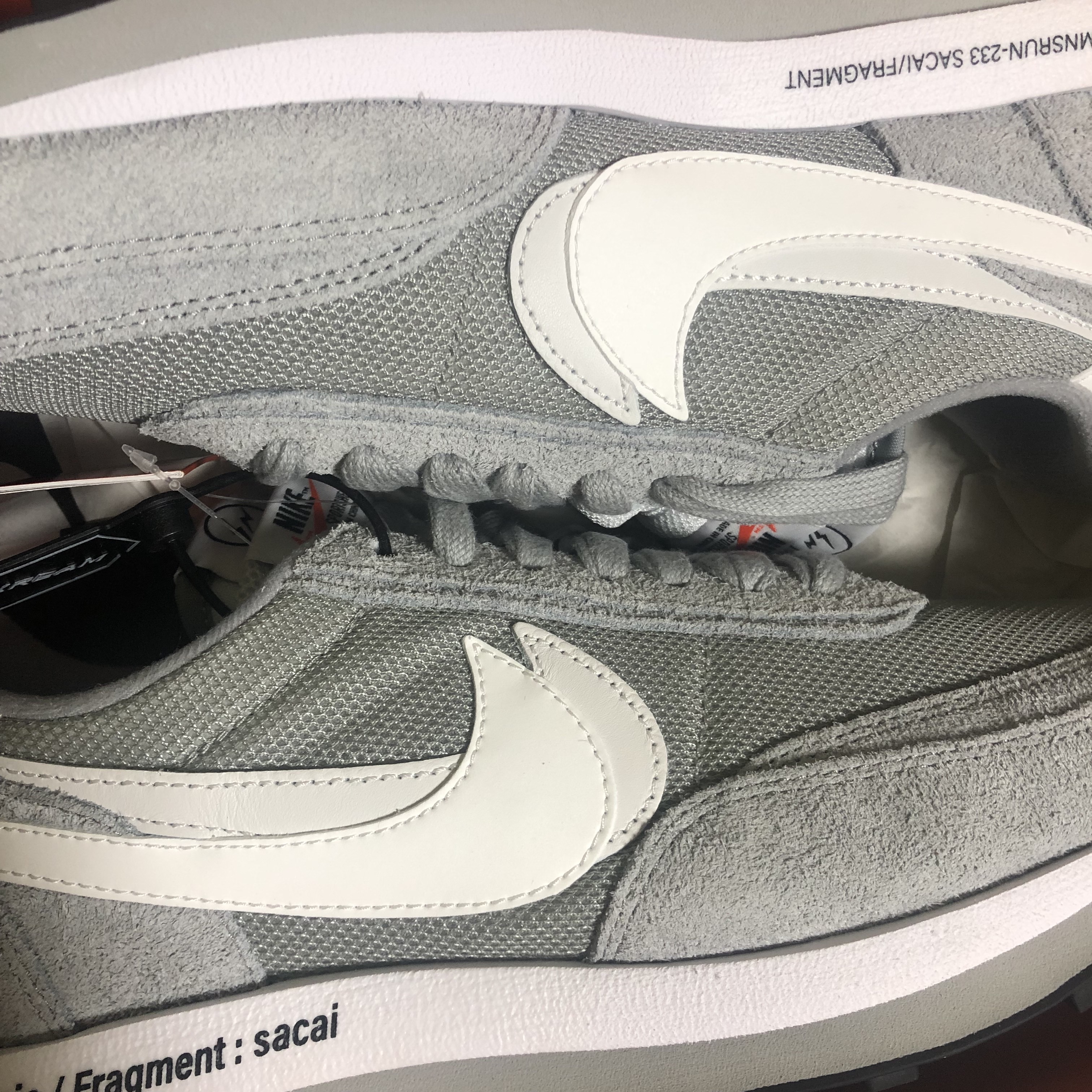 Nike x Sacai x Fragment LDWaffle Light Smoke Grey 착용 스타일