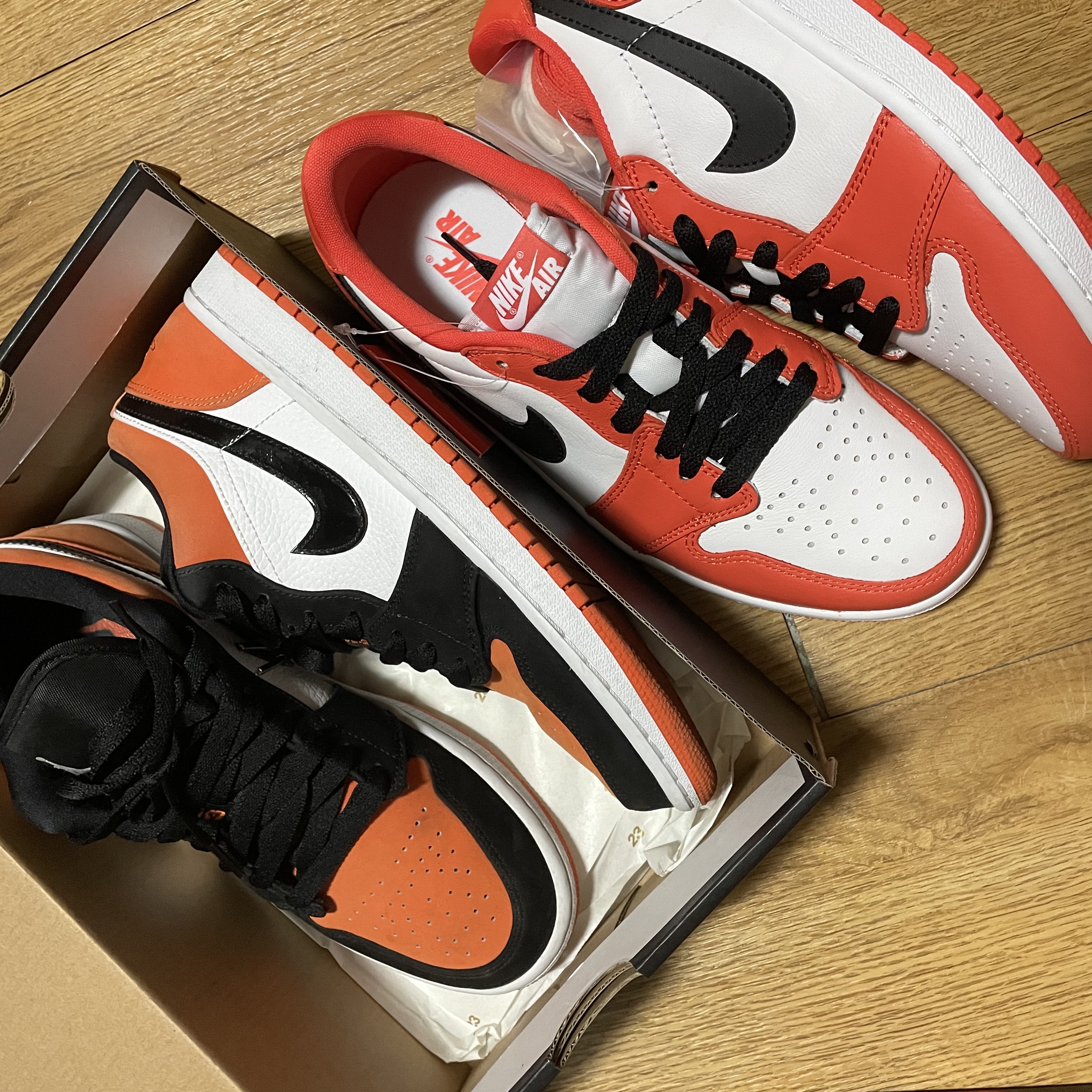 Jordan 1 Low OG Starfish, Jordan 1 Low Shattered Backboard 착용 스타일 - 2
