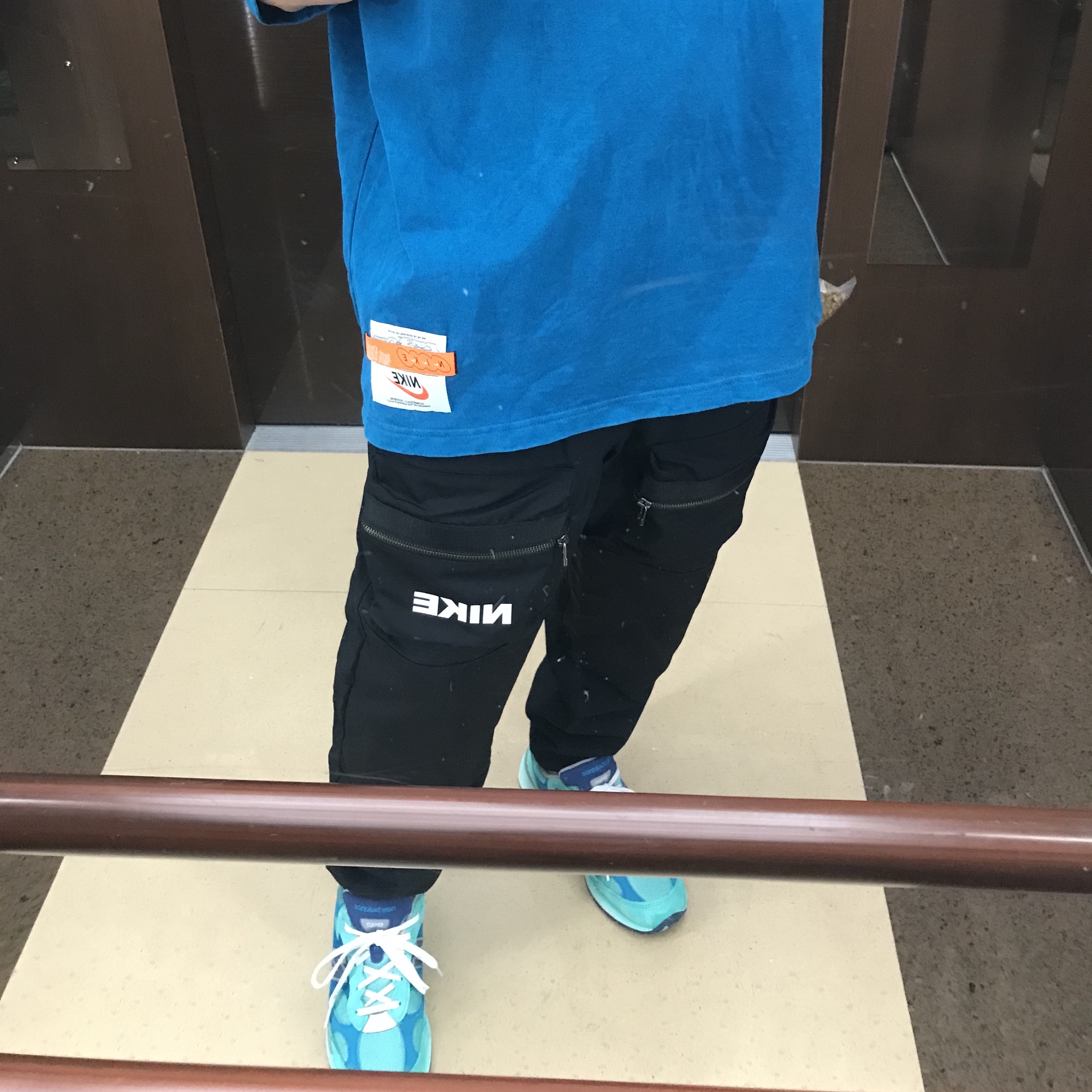 New Balance 992 Made in USA Teal Blue 착용 스타일 - 3