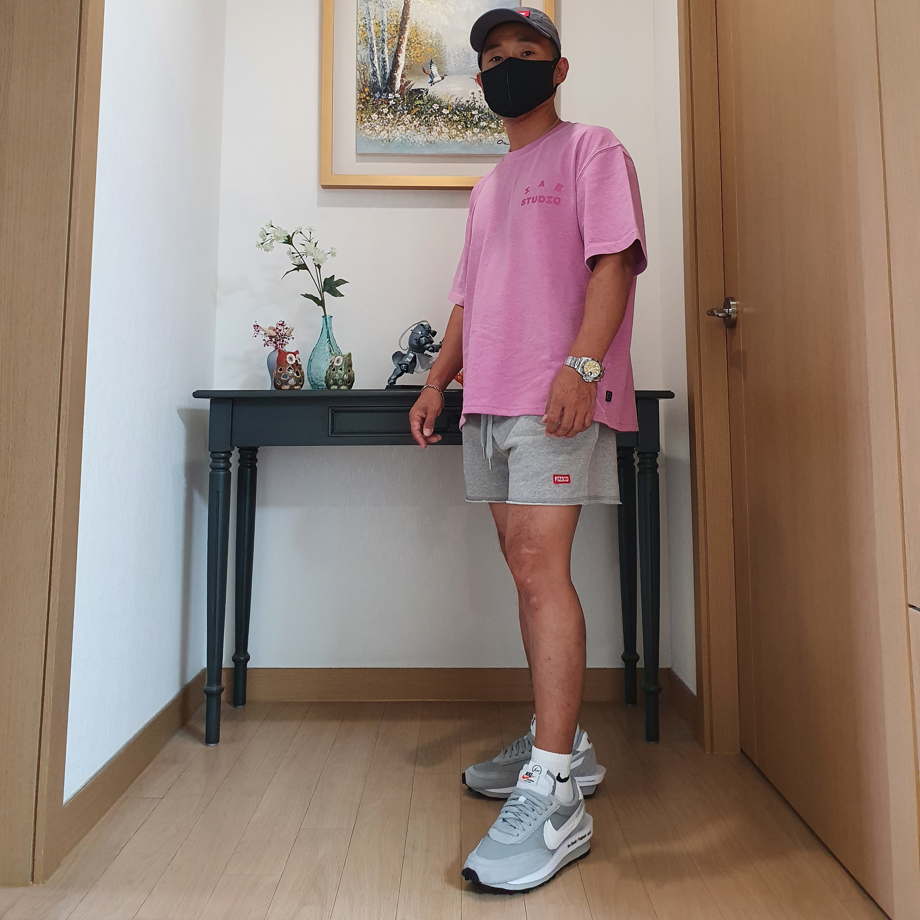 Nike x Sacai x Fragment LDWaffle Light Smoke Grey 착용 스타일 - 1