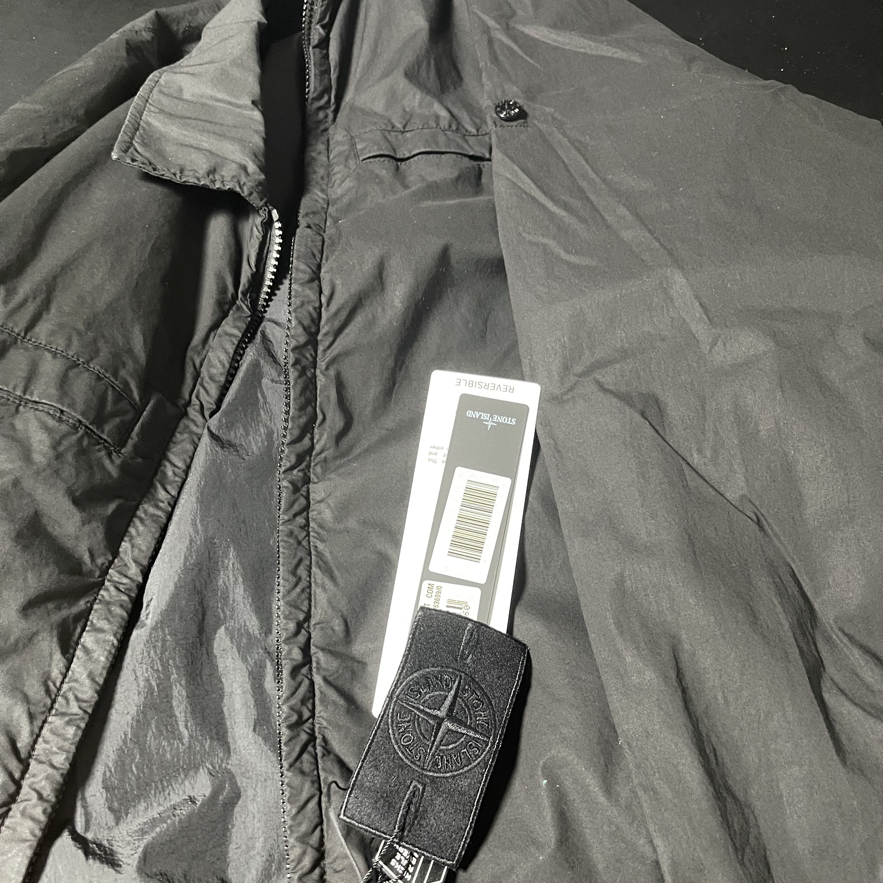 Stone Island 119F4 Ghost Piece Stretch Cotton Reversible Overshirt Black - 21SS 착용 스타일 - 1