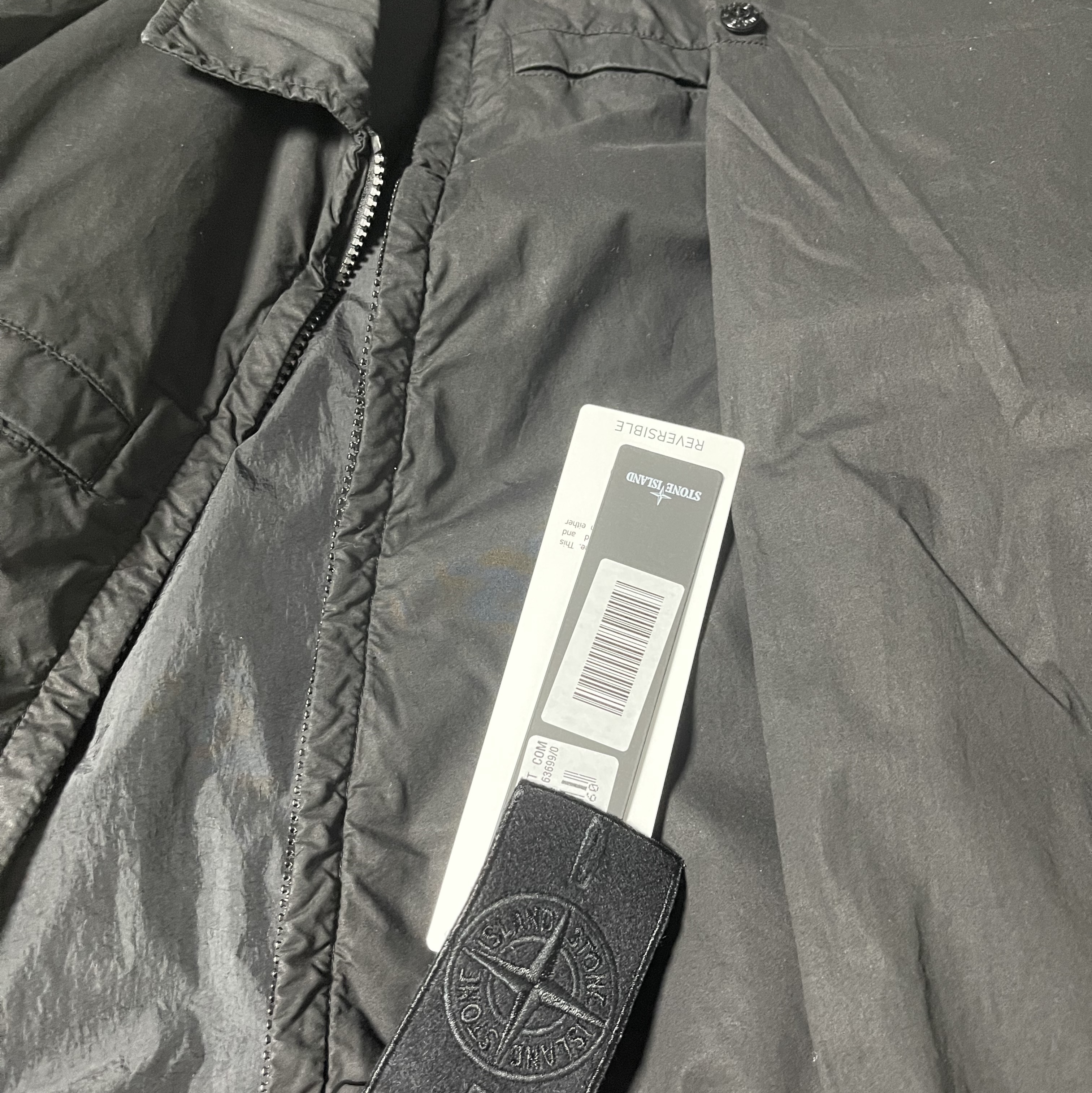 Stone Island 119F4 Ghost Piece Stretch Cotton Reversible Overshirt Black - 21SS 착용 스타일 - 3