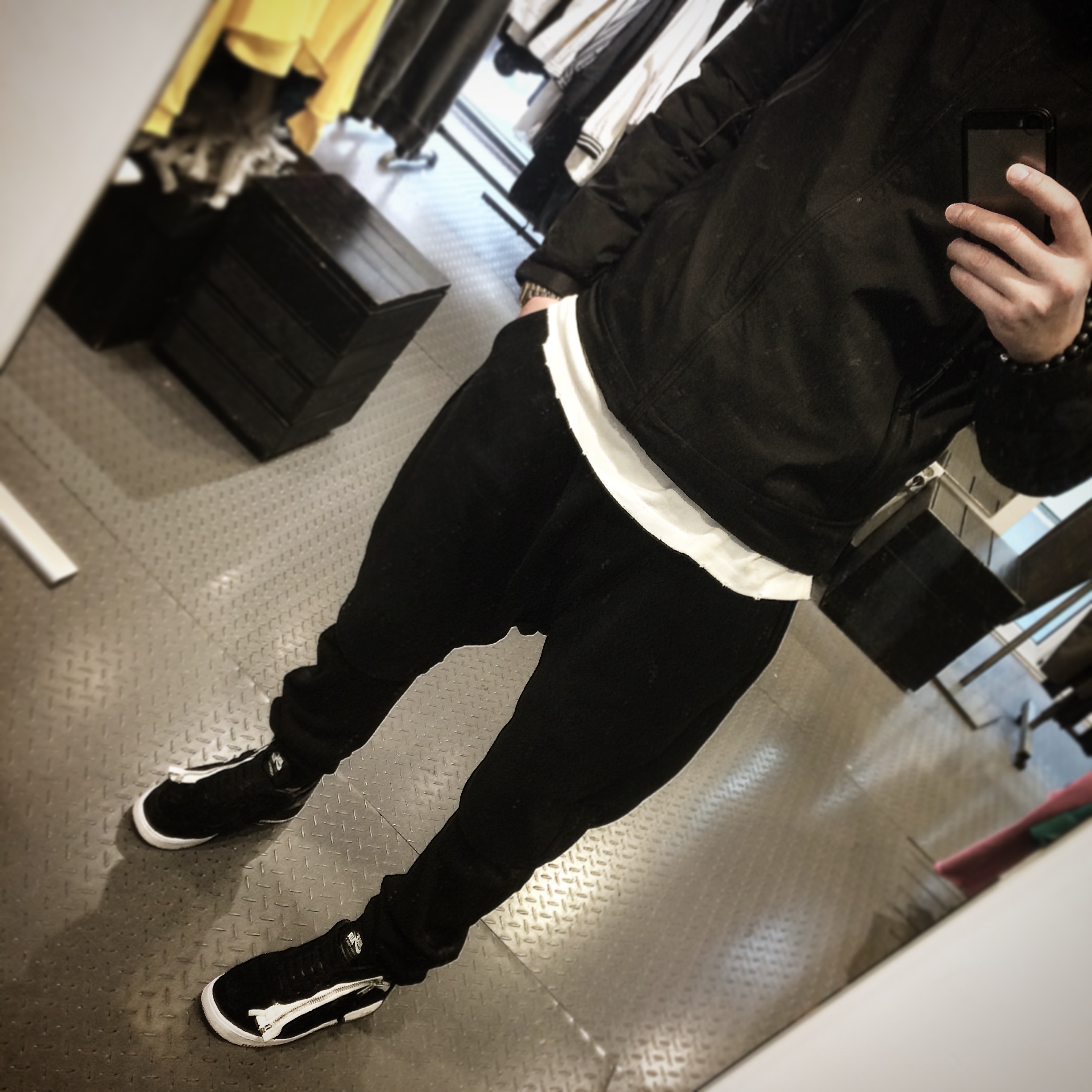 Nike x Acronym Lunar Force 1 SP Zip Black White 착용 스타일