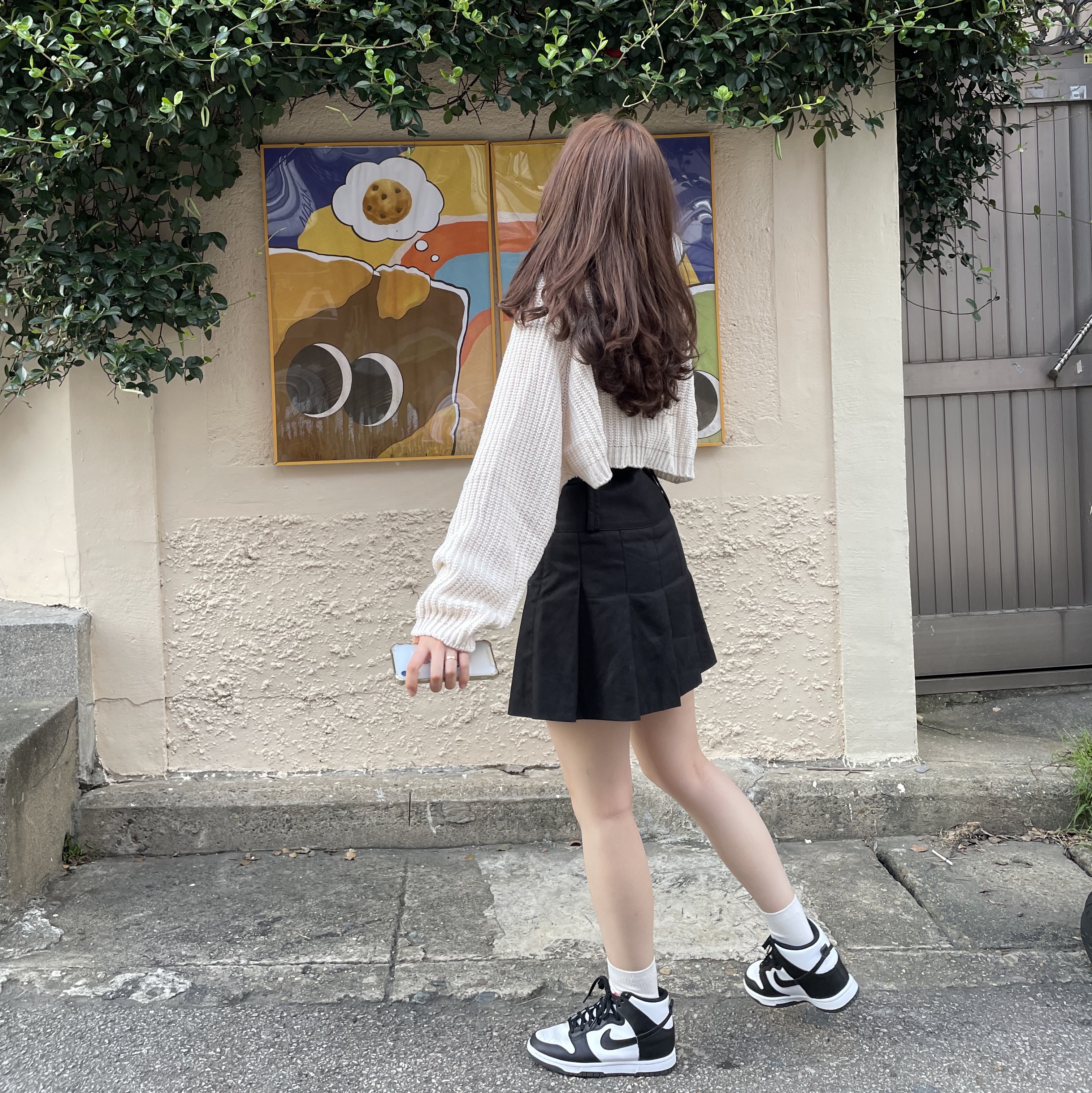 (W) Nike Dunk High Black and White, Nike Dunk High Retro Black and White 착용 스타일 - 2