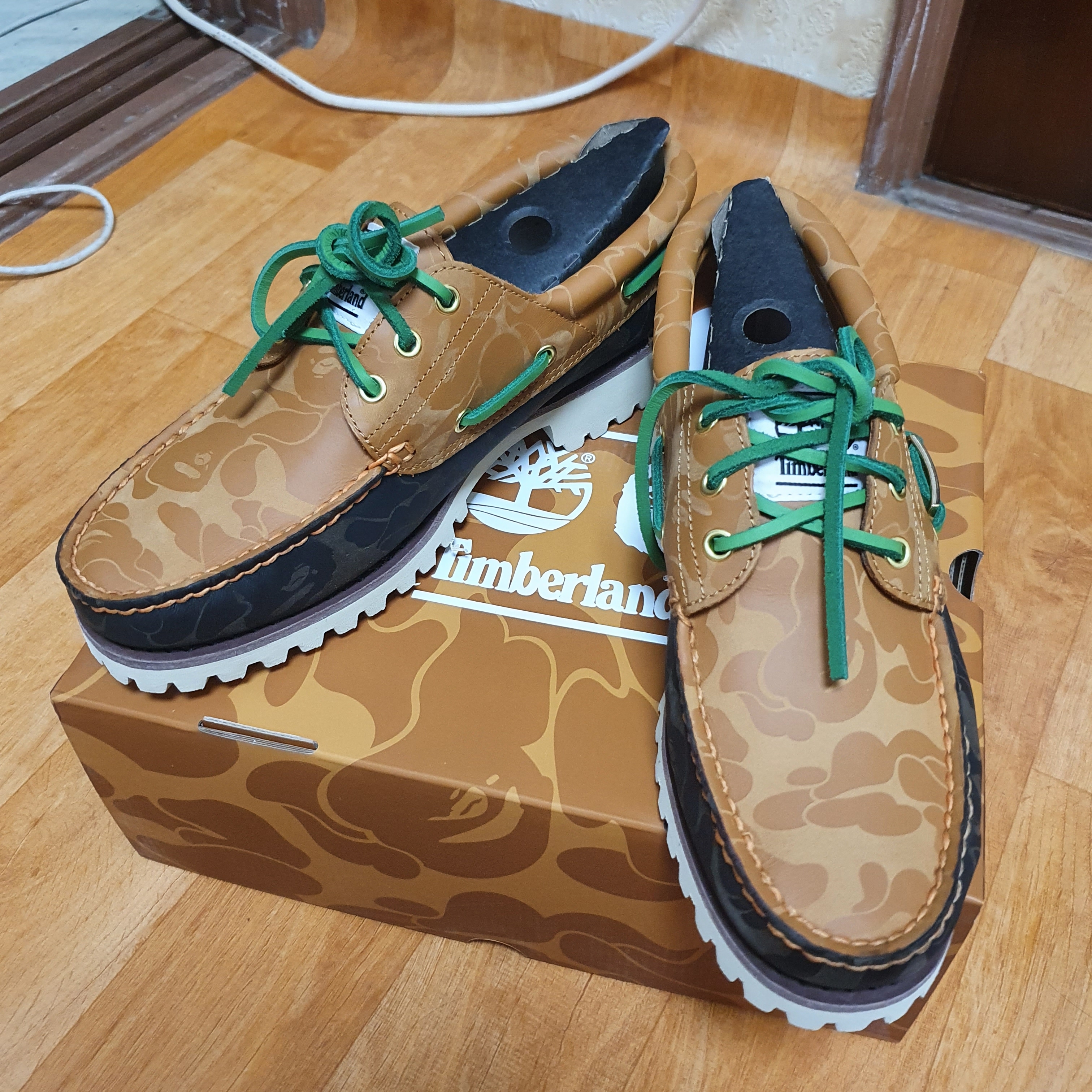 Timberland x BAPE Authentic 3-Eye Lug Wheat - Wide 착용 스타일 - 1