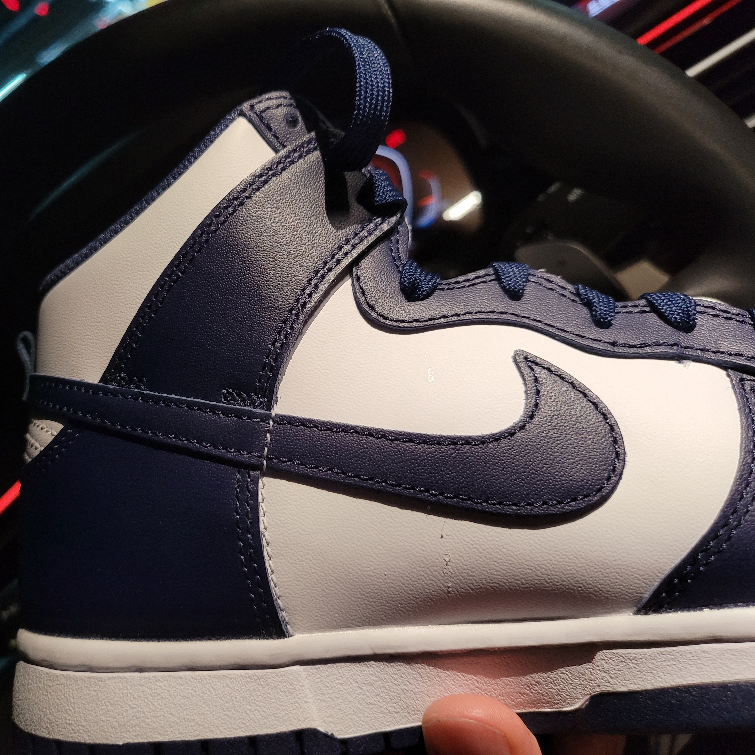 Nike Dunk High Retro Championship Navy 착용 스타일 - 4