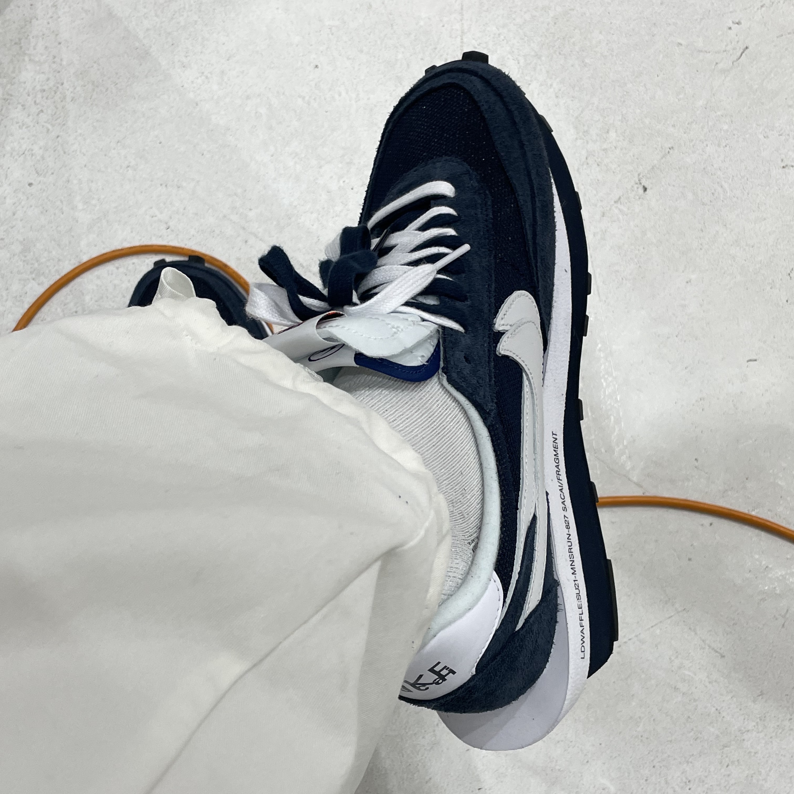 Nike x Sacai x Fragment LDWaffle Blackened Blue 착용 스타일