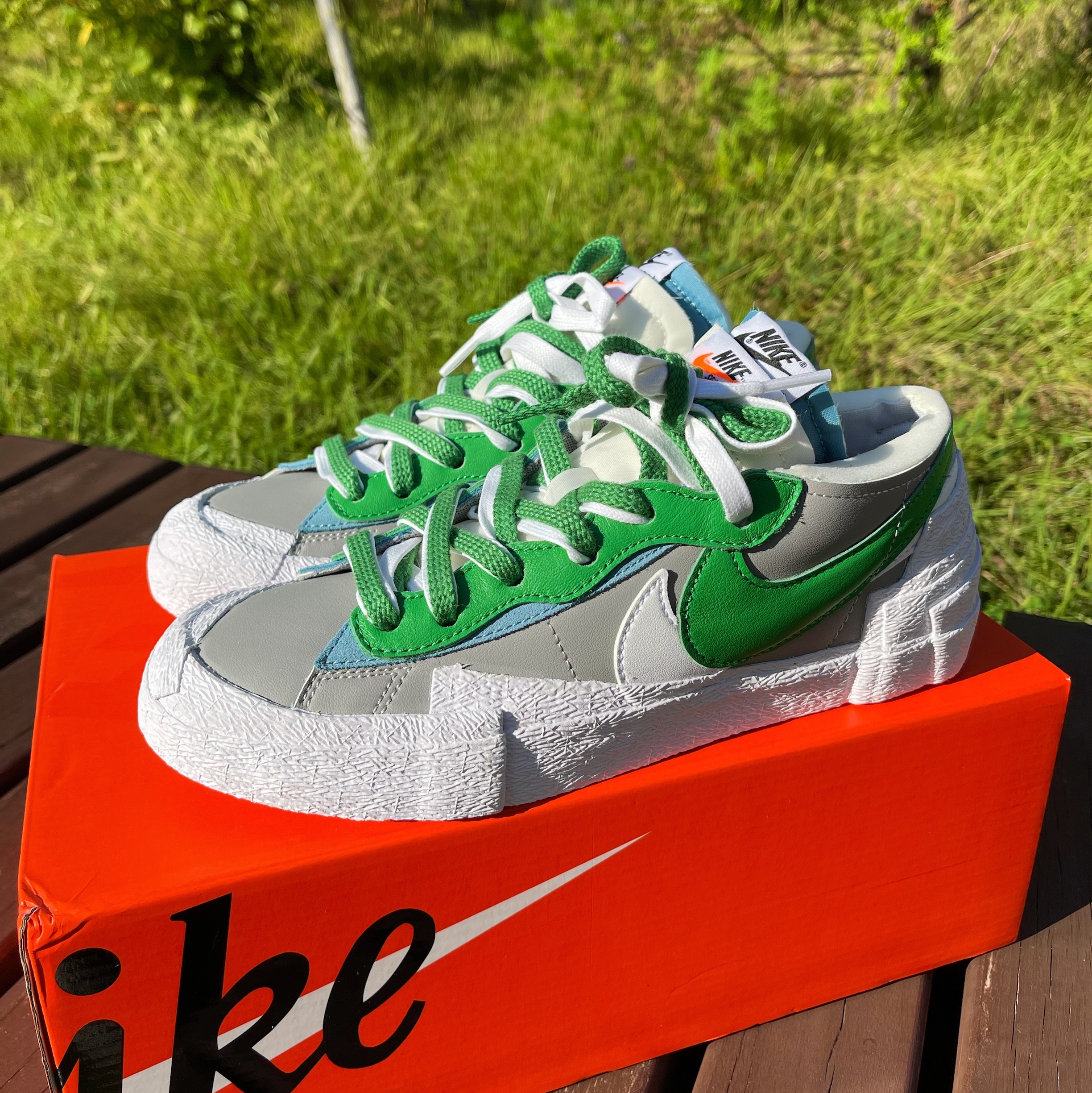 Nike x Sacai Blazer Low Classic Green 착용 스타일 - 1