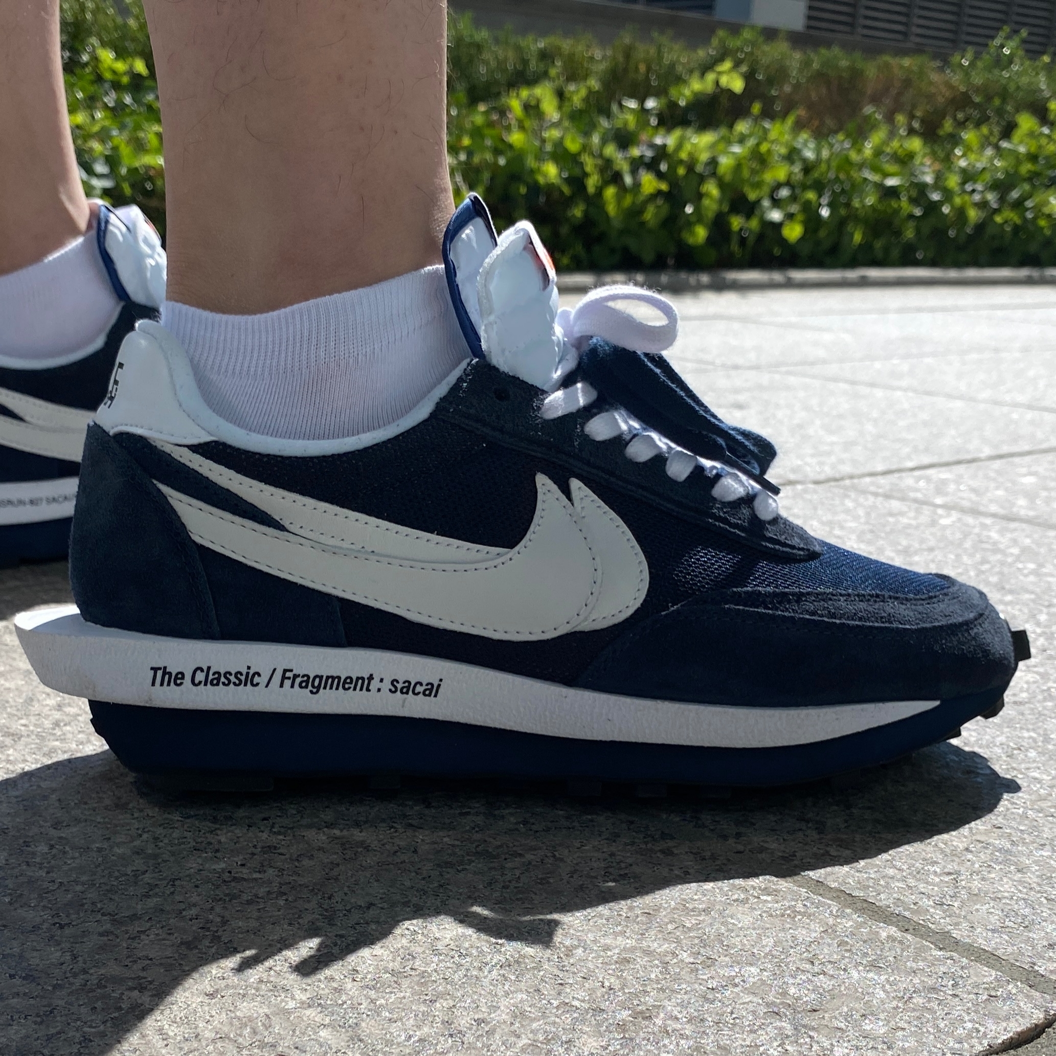 Nike x Sacai x Fragment LDWaffle Blackened Blue 착용 스타일