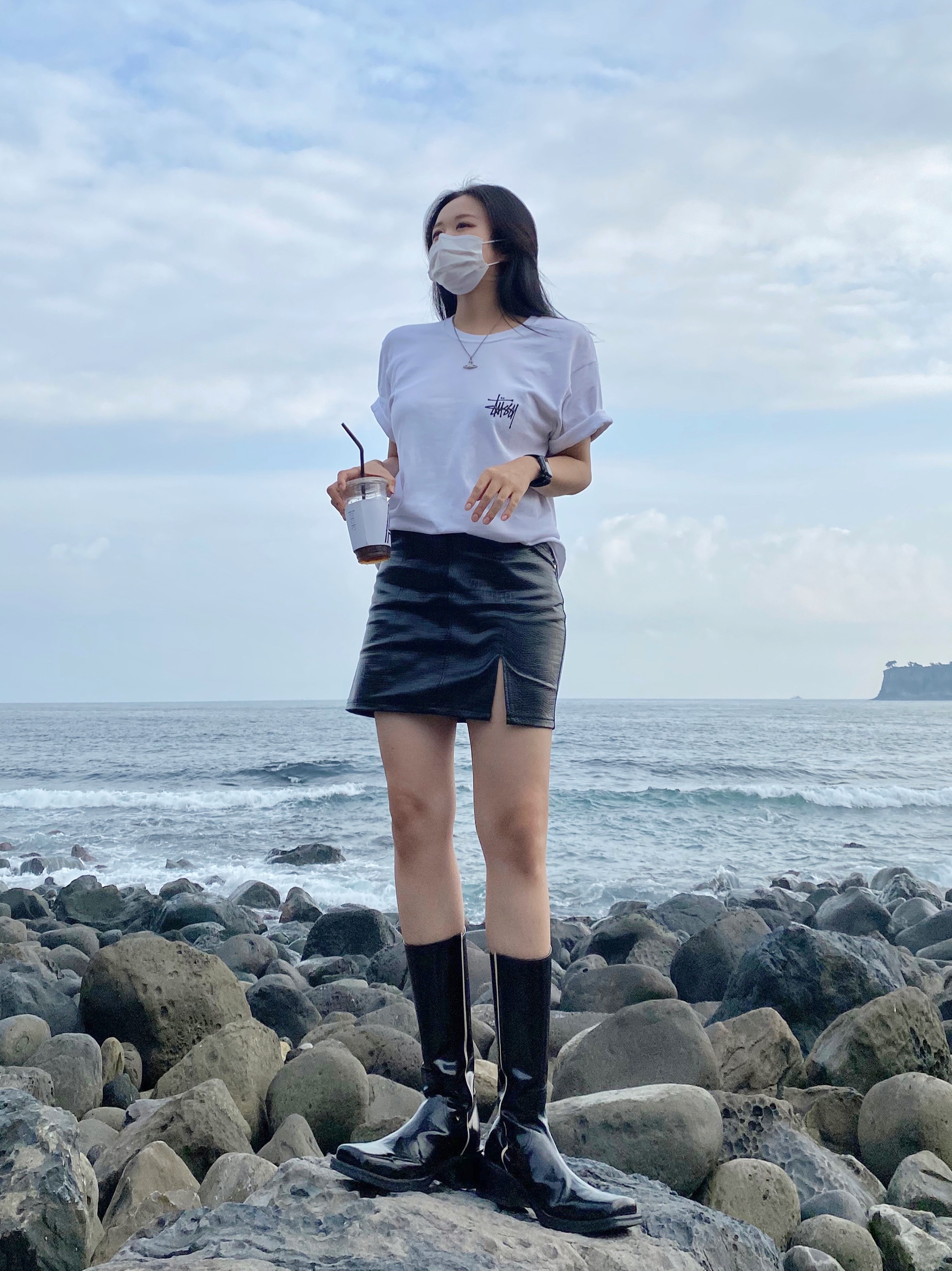 Stussy Basic Stussy T-Shirt White 2021 착용 스타일