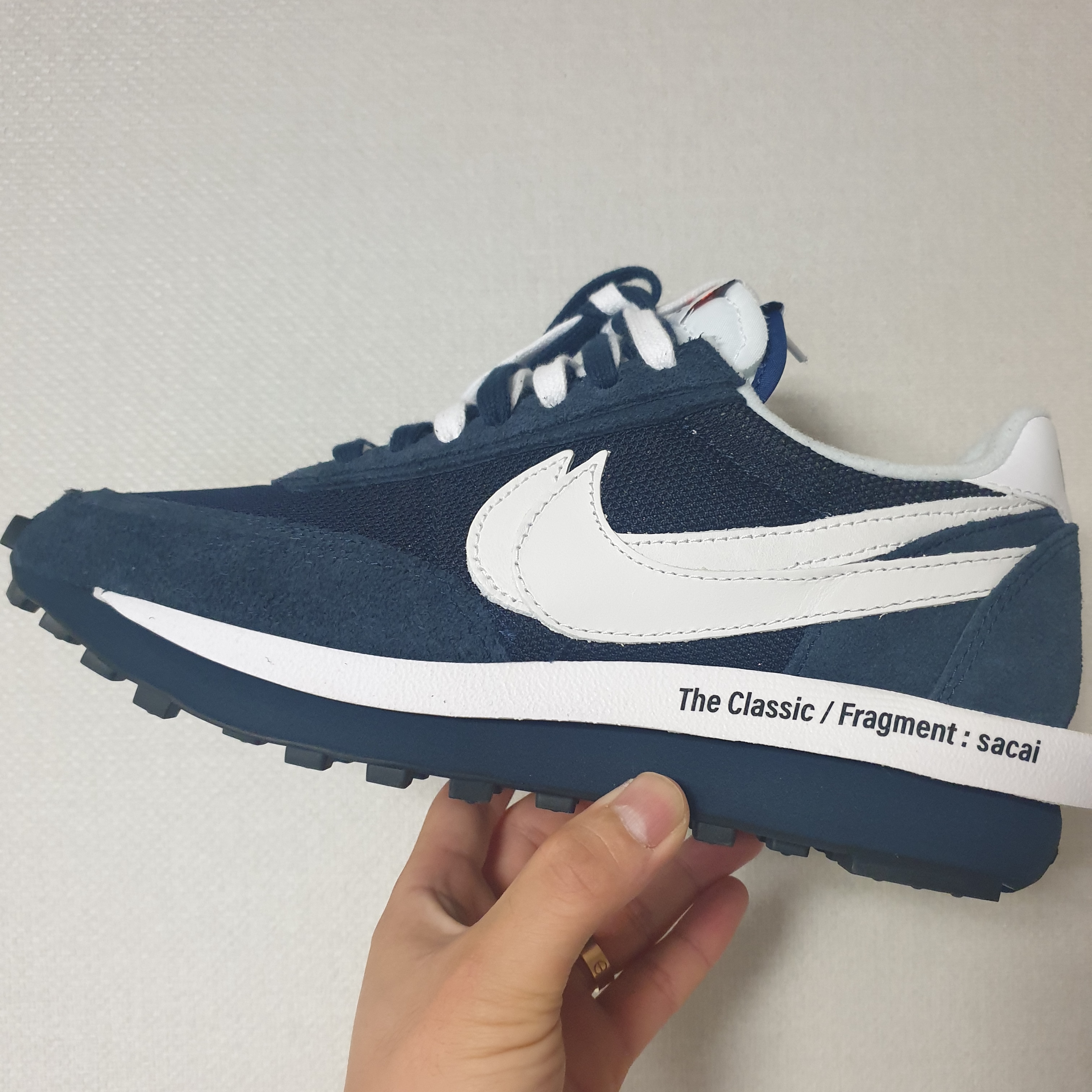 Nike x Sacai x Fragment LDWaffle Blackened Blue 착용 스타일
