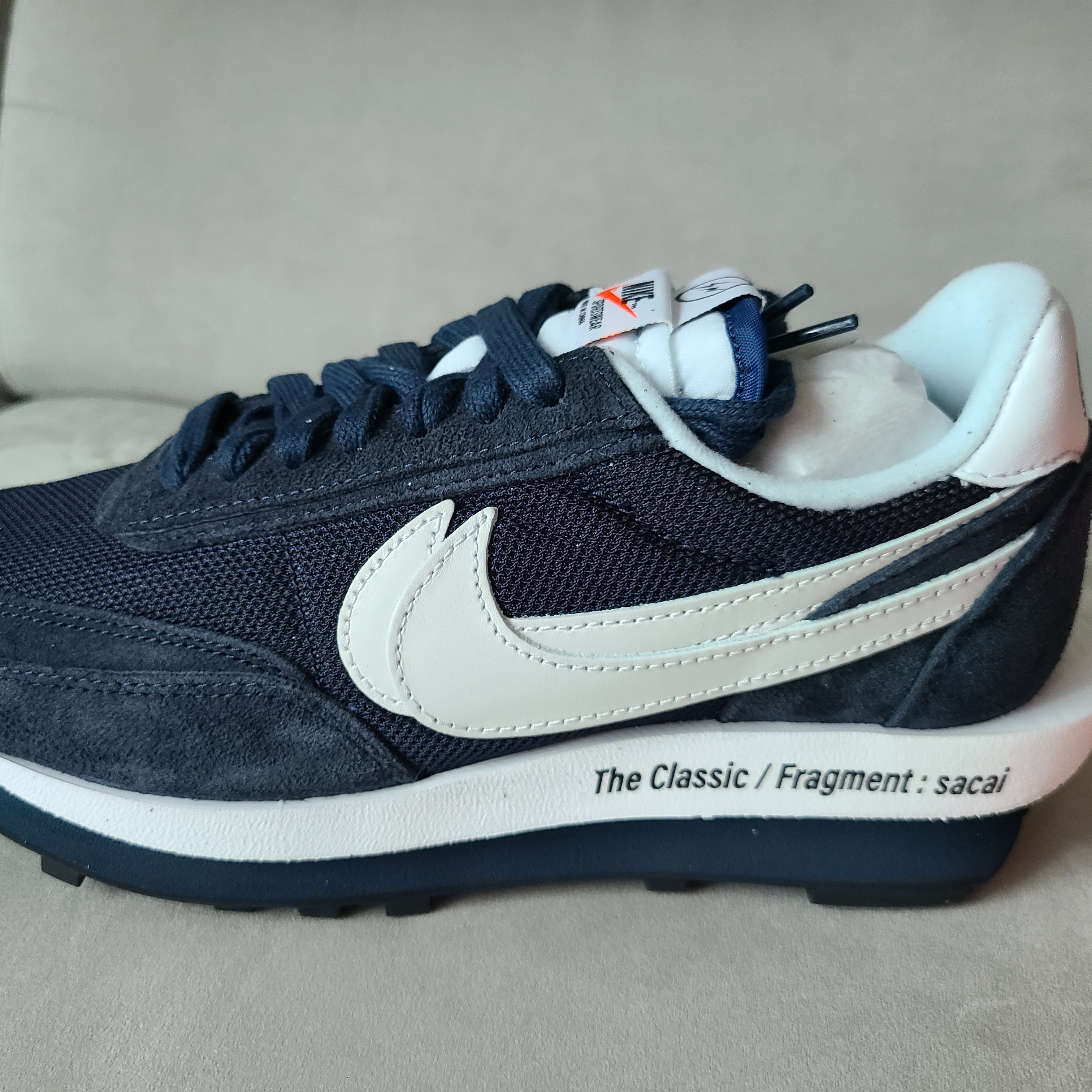 Nike x Sacai x Fragment LDWaffle Blackened Blue 착용 스타일