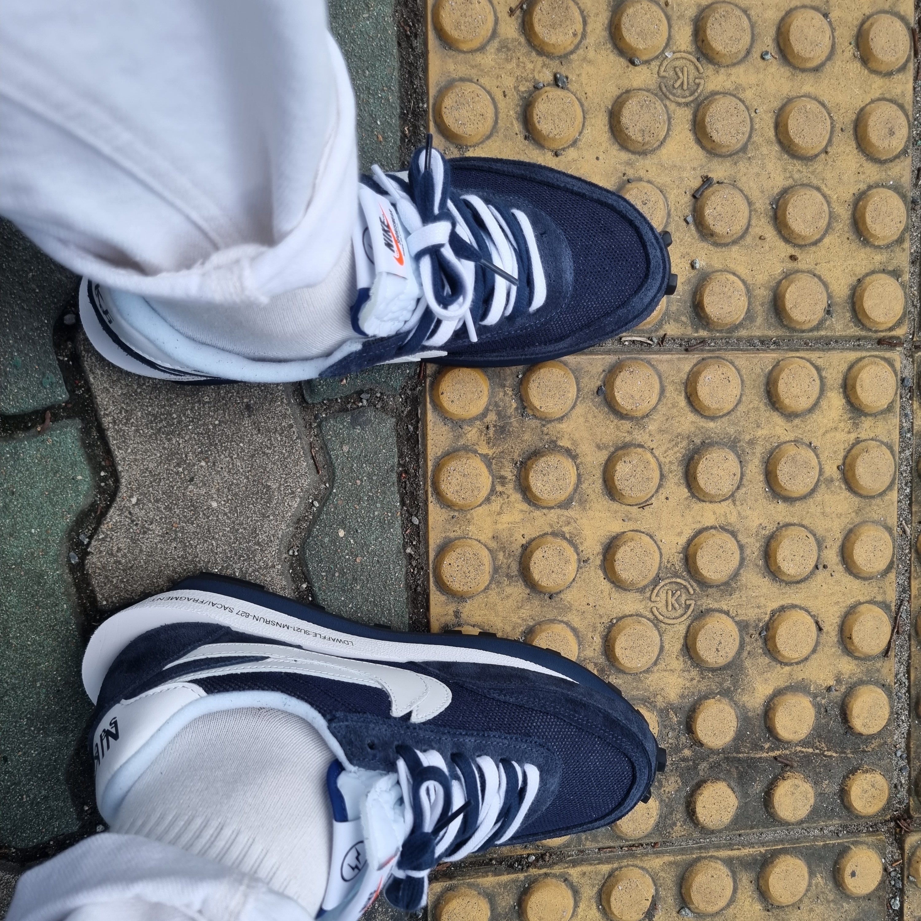 Nike x Sacai x Fragment LDWaffle Blackened Blue 착용 스타일