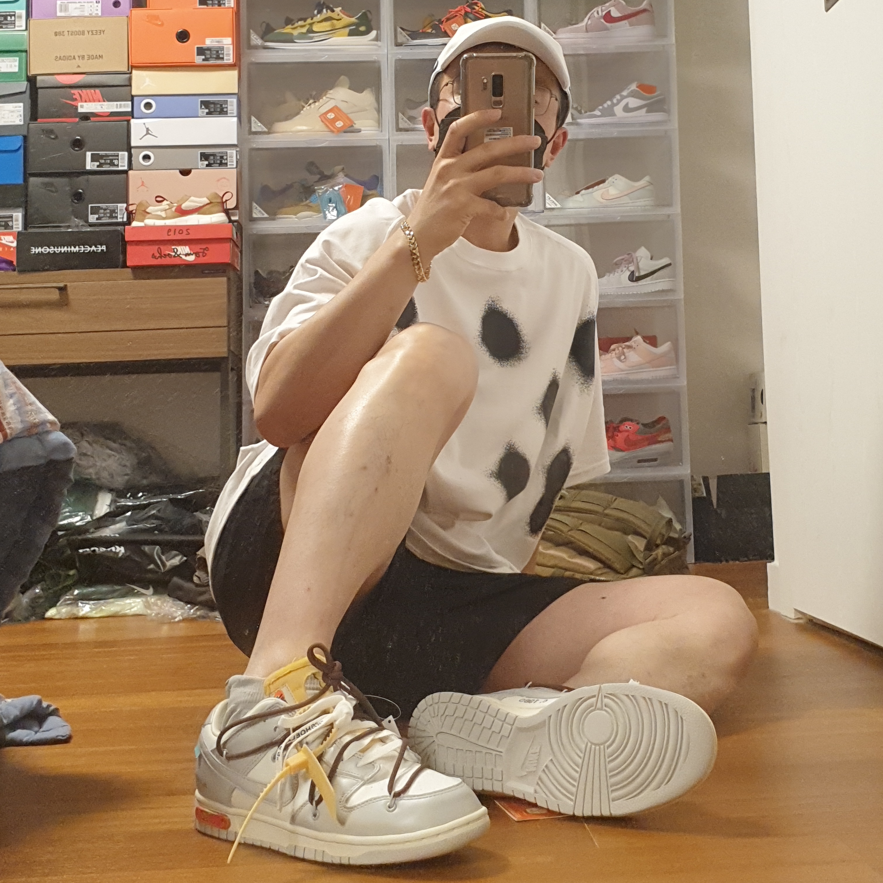 Nike x Off-White Dunk Low The 50 - Lot 46, Nike x Off-White NRG Short Sleeve T-Shirt White 착용 스타일 - 4