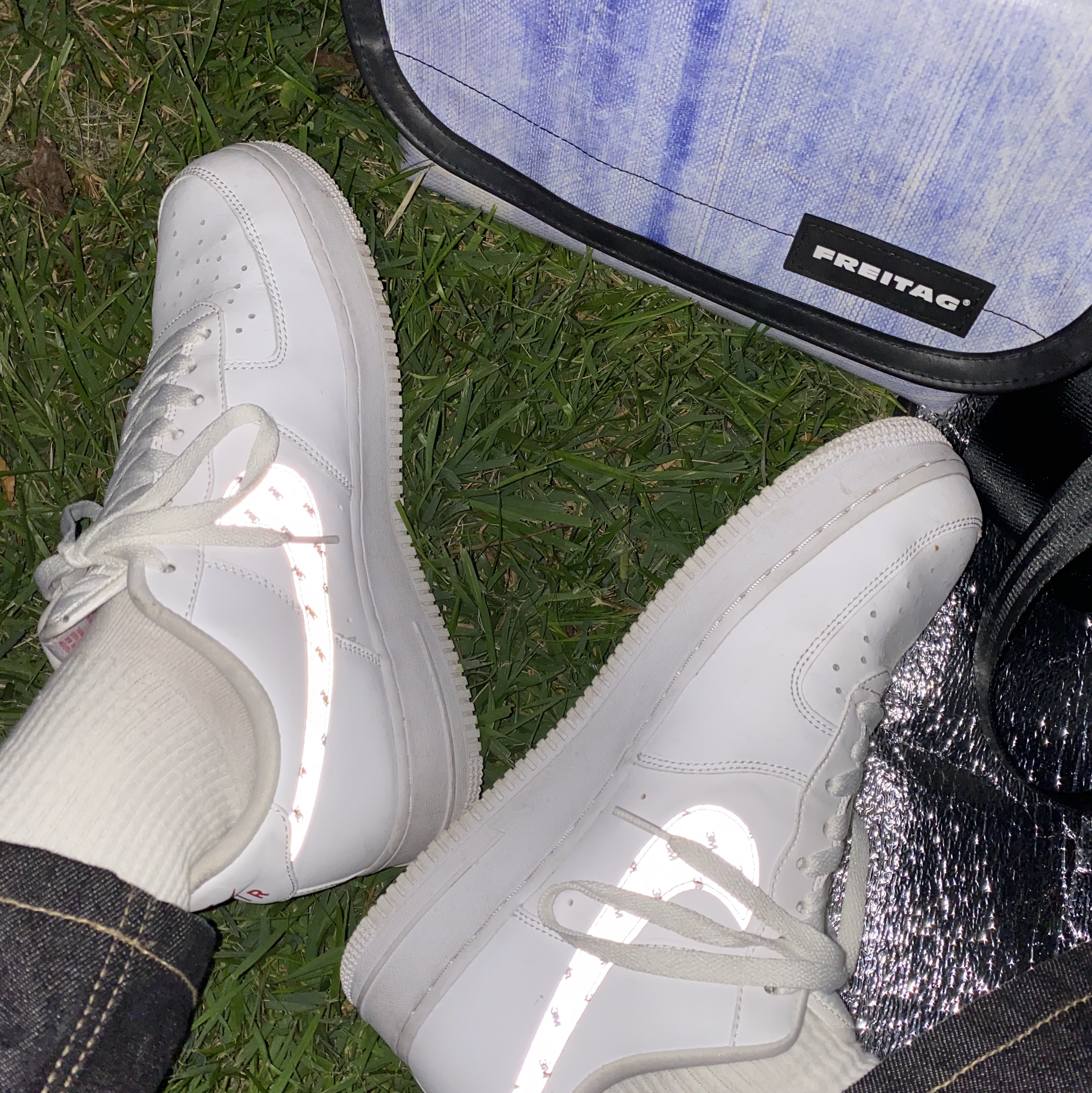 Nike Air Force 1 '07 3M White 착용 스타일 - 1