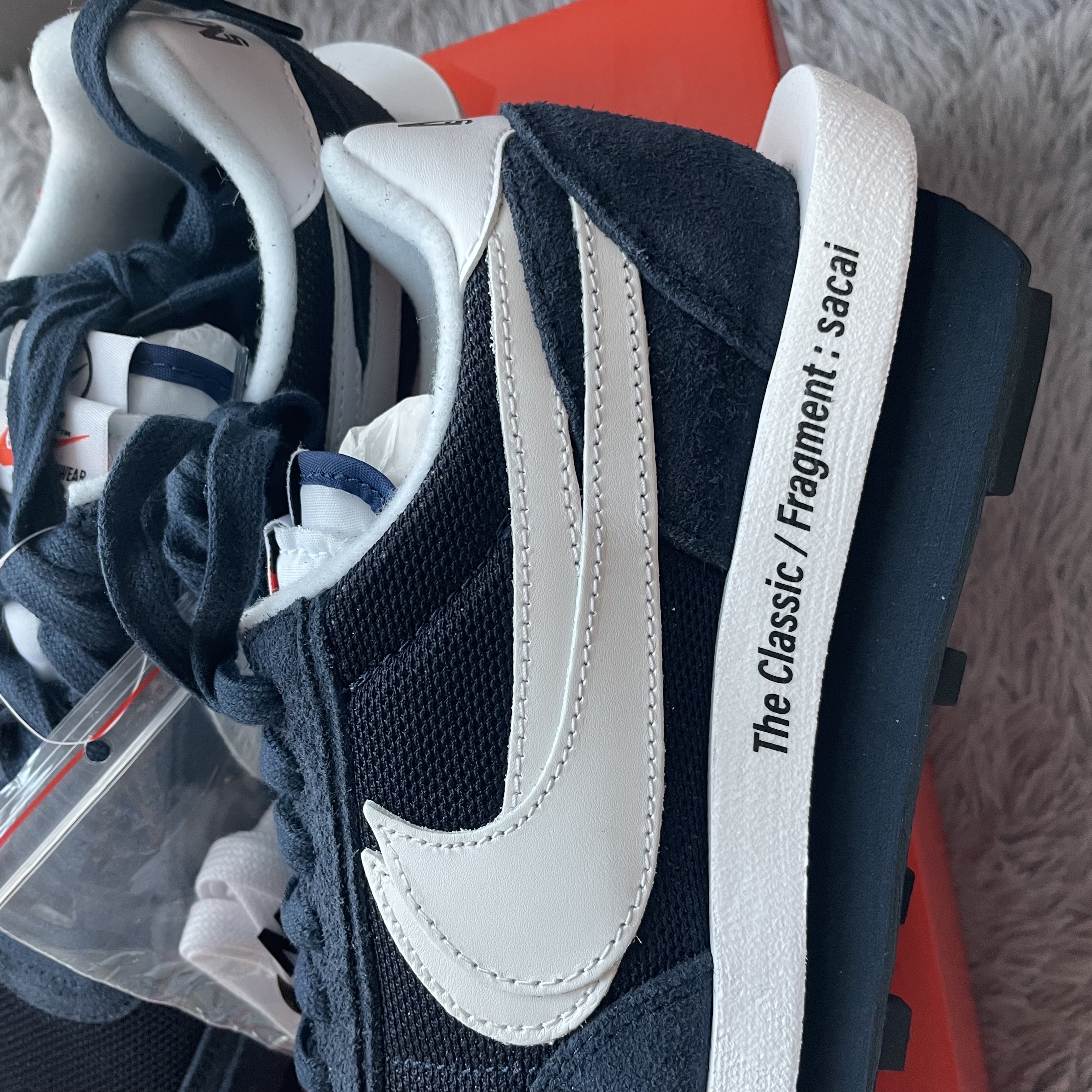 Nike x Sacai x Fragment LDWaffle Blackened Blue 착용 스타일