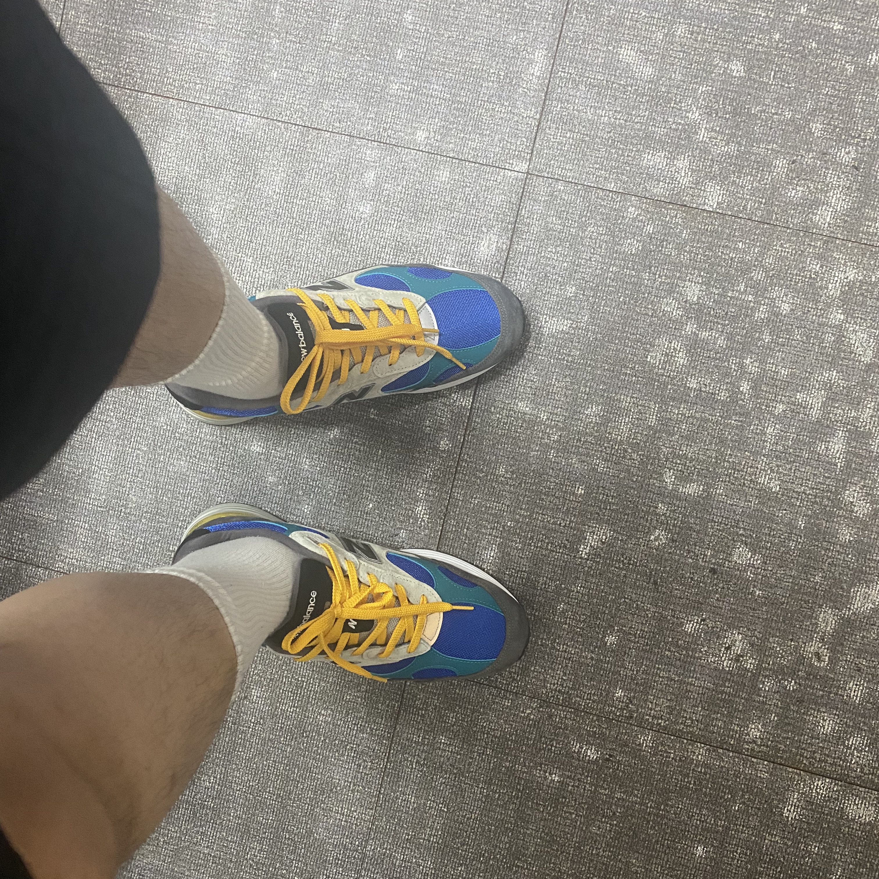 New Balance x Billy's 992 Made in USA Grey Blue Teal 착용 스타일