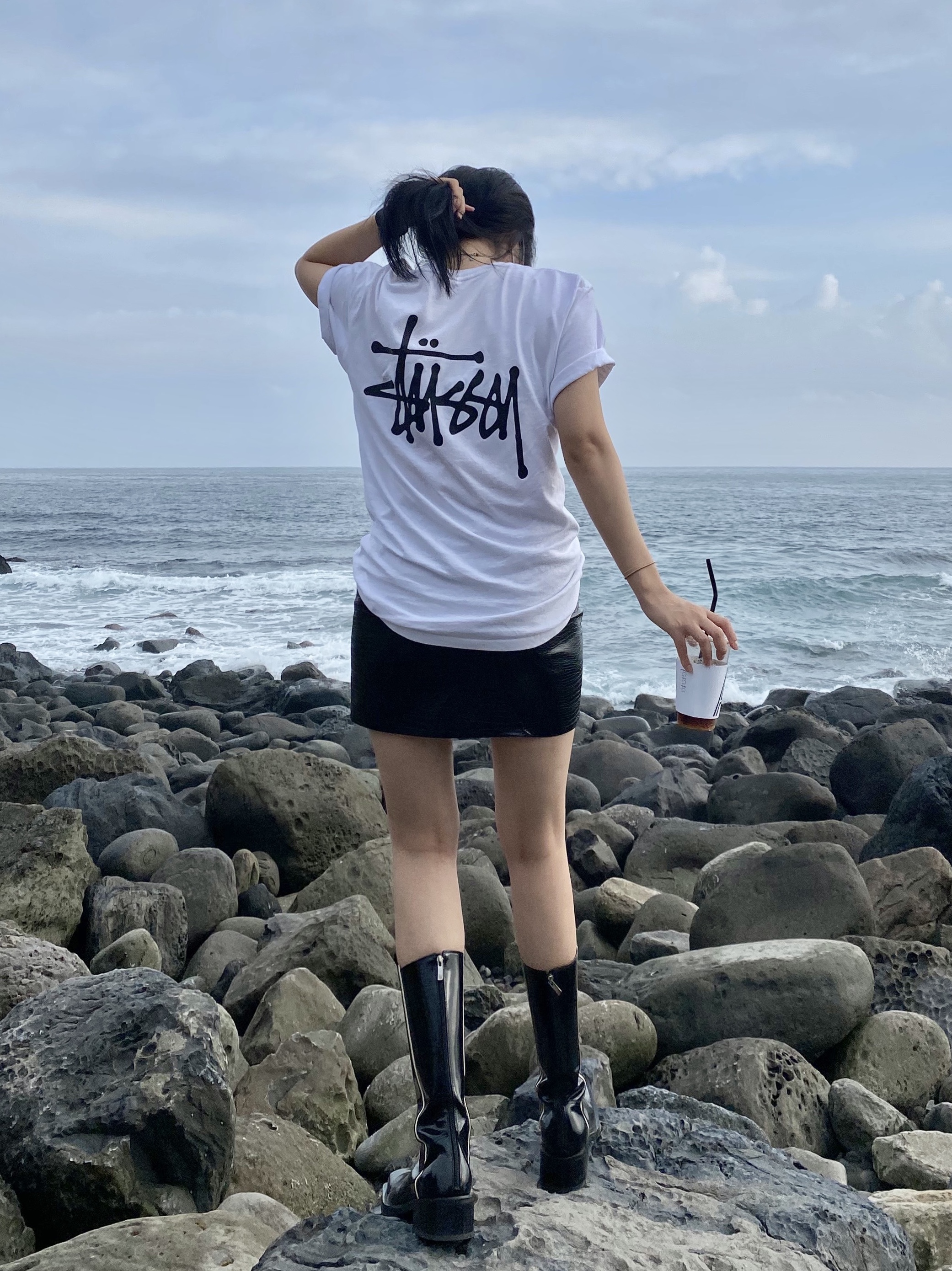 Stussy Basic Stussy T-Shirt White 2021 착용 스타일