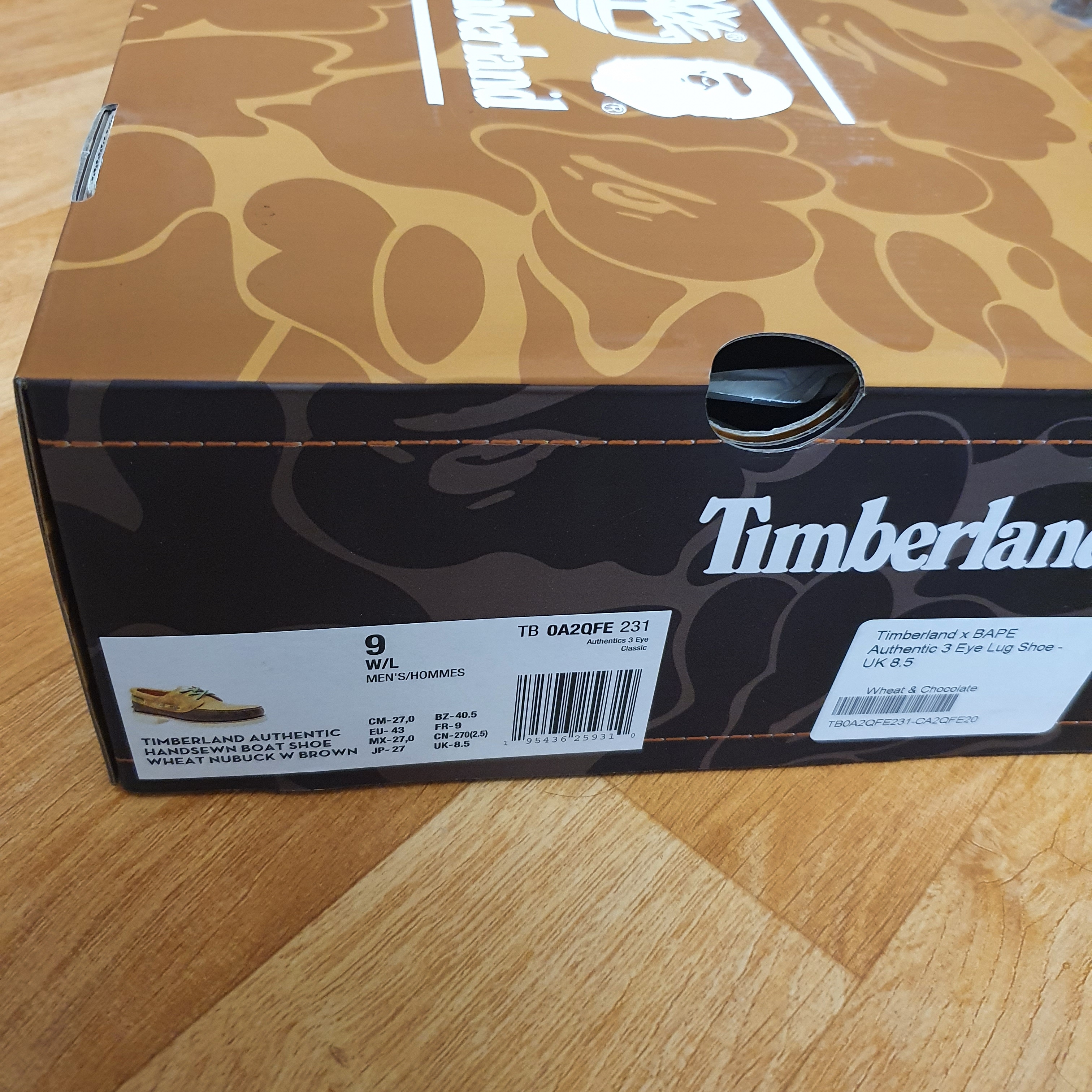 Timberland x BAPE Authentic 3-Eye Lug Wheat - Wide 착용 스타일 - 2