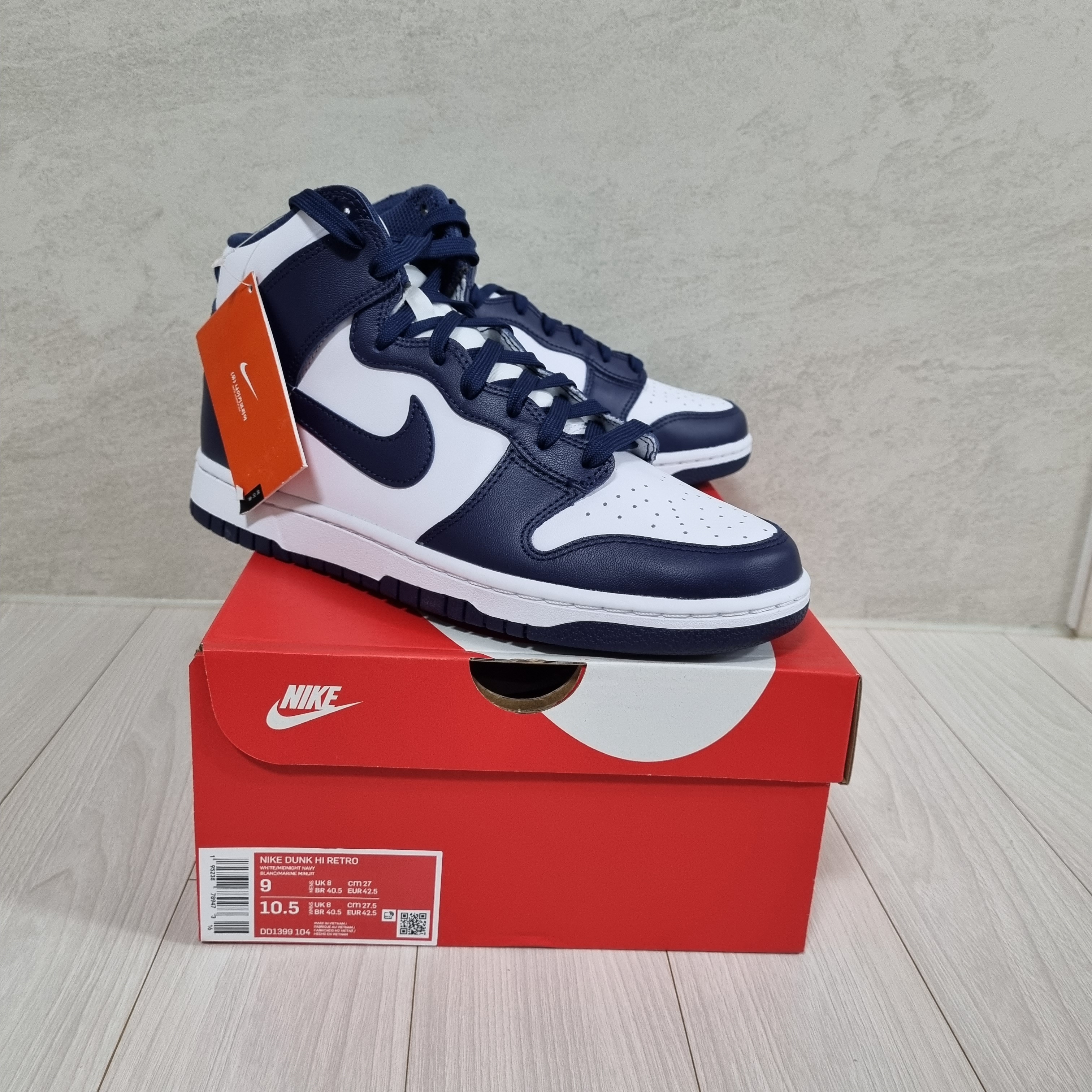 Nike Dunk High Retro Championship Navy 착용 스타일 - 2