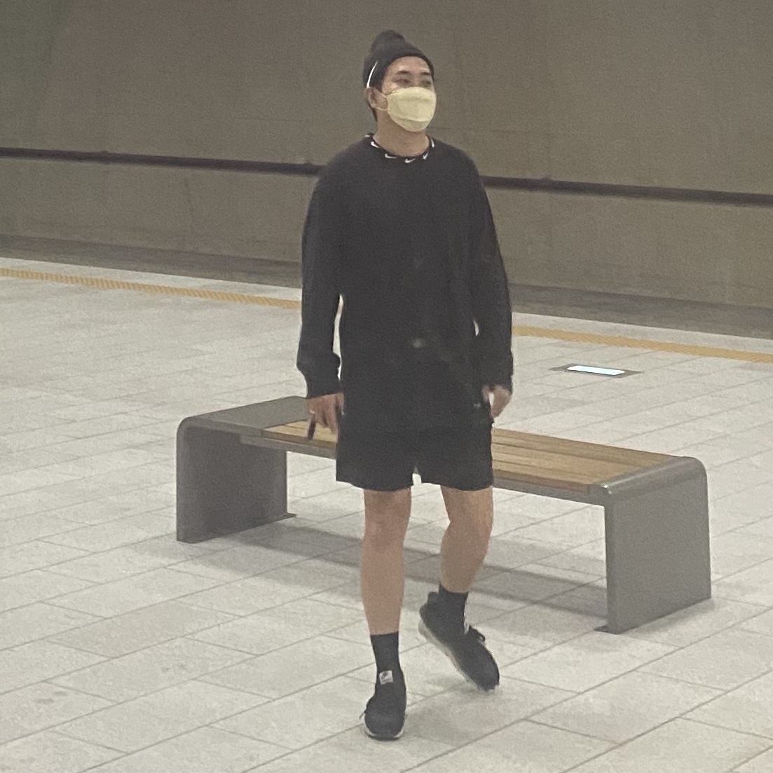 Nike x Stussy NRG BR LS Knit Top, Nike x Stussy Cuff Beanie Black 착용 스타일 - 2