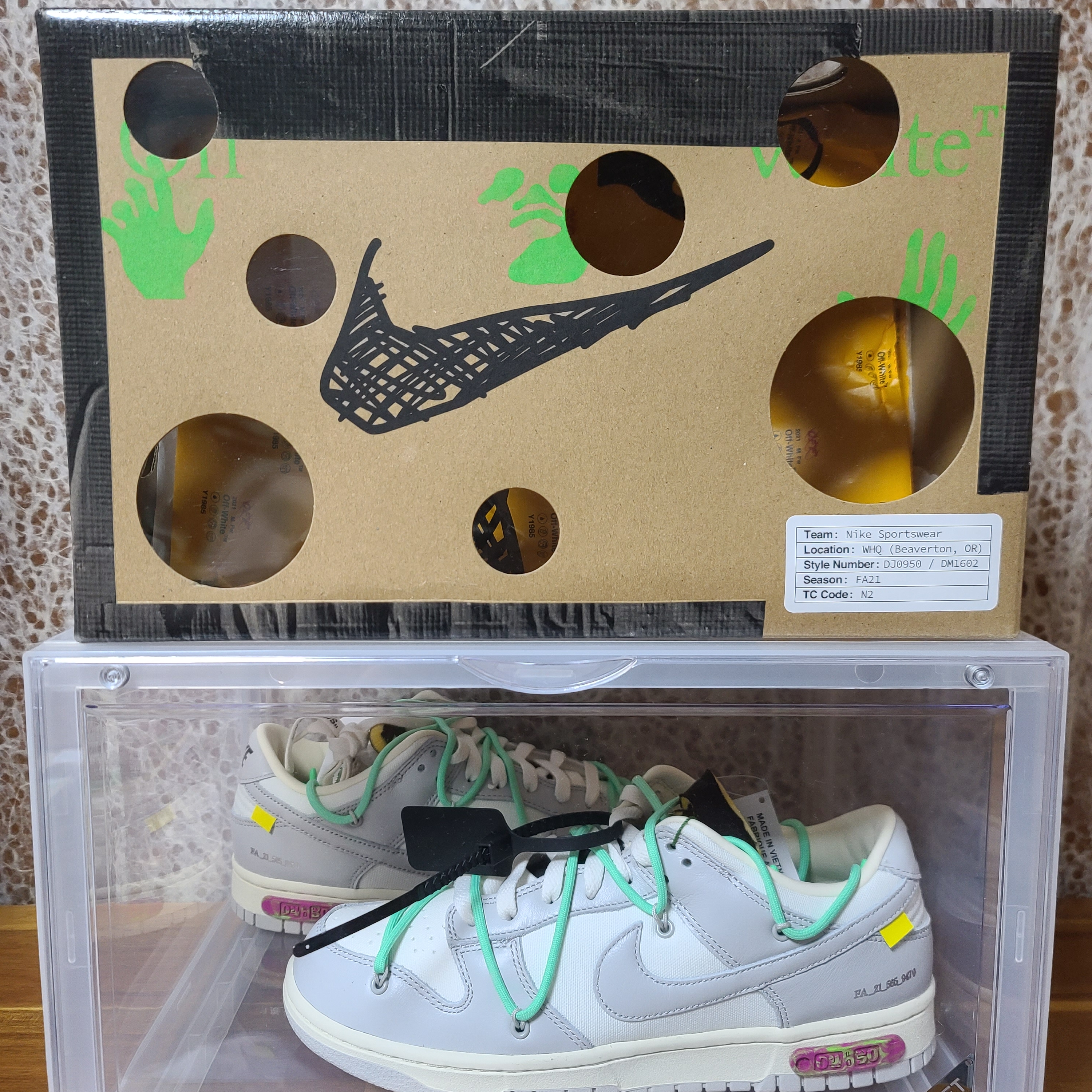 Nike x Off-White Dunk Low The 50 - Lot 4 착용 스타일