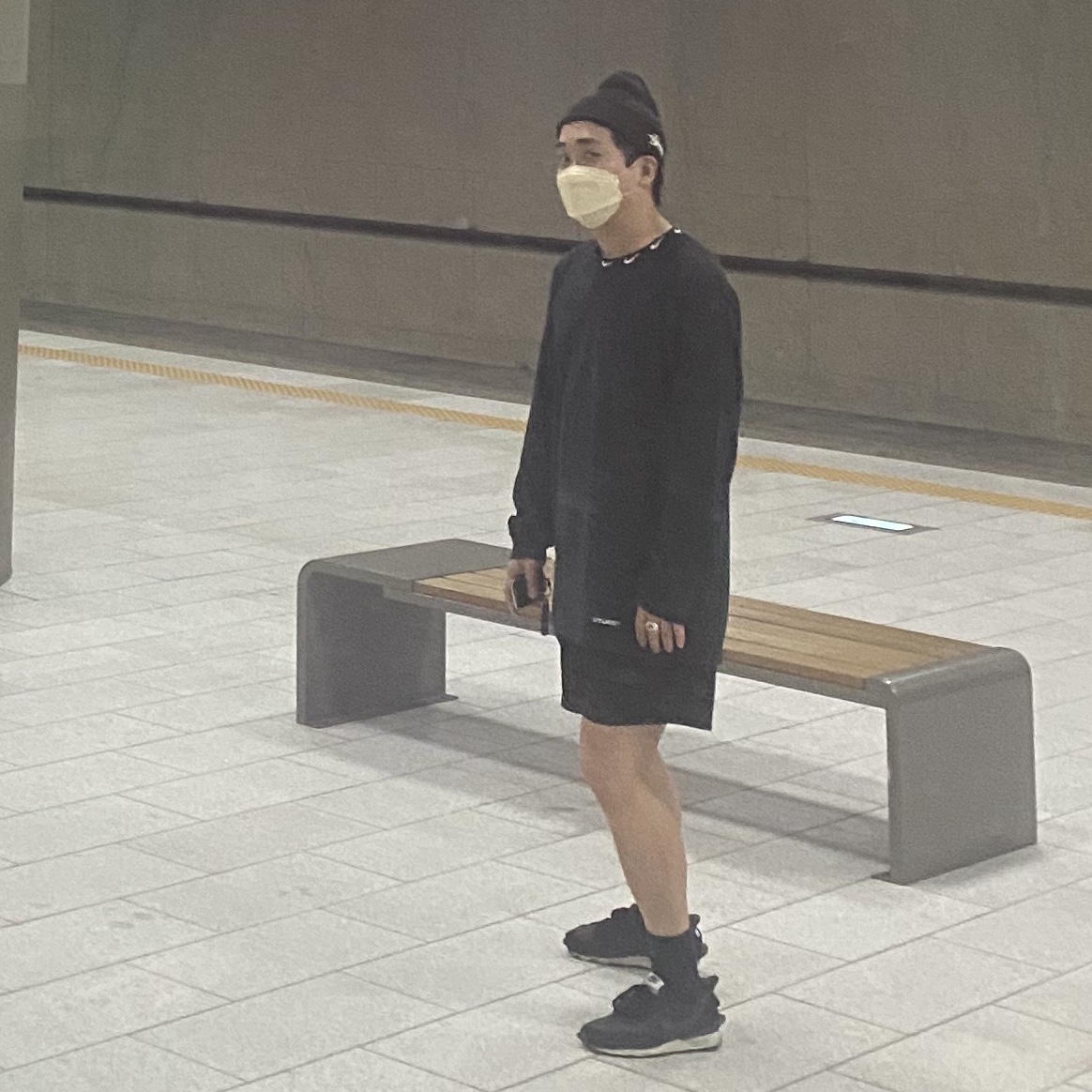 Nike x Stussy NRG BR LS Knit Top, Nike x Stussy Cuff Beanie Black 착용 스타일 - 3
