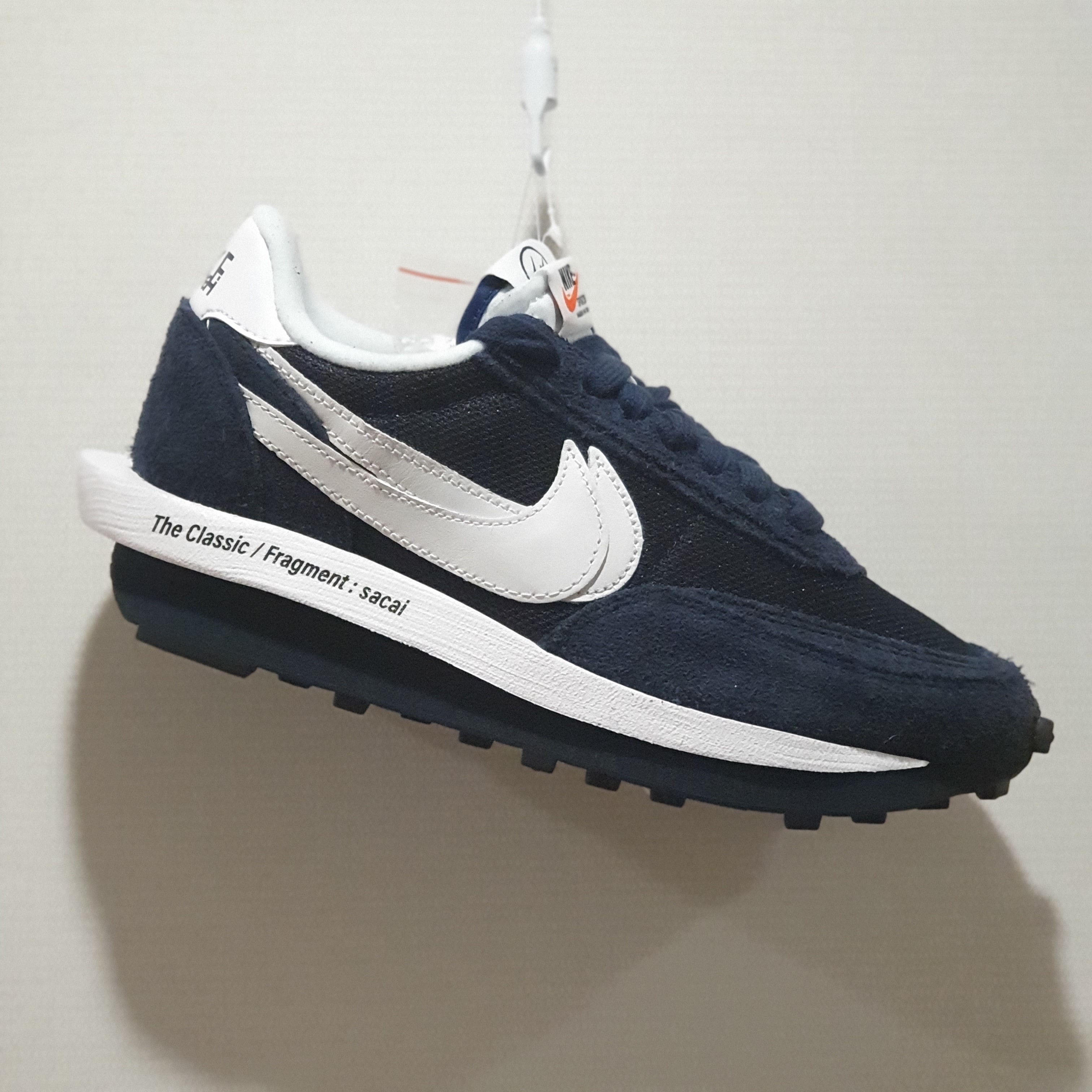 Nike x Sacai x Fragment LDWaffle Blackened Blue 착용 스타일 - 2