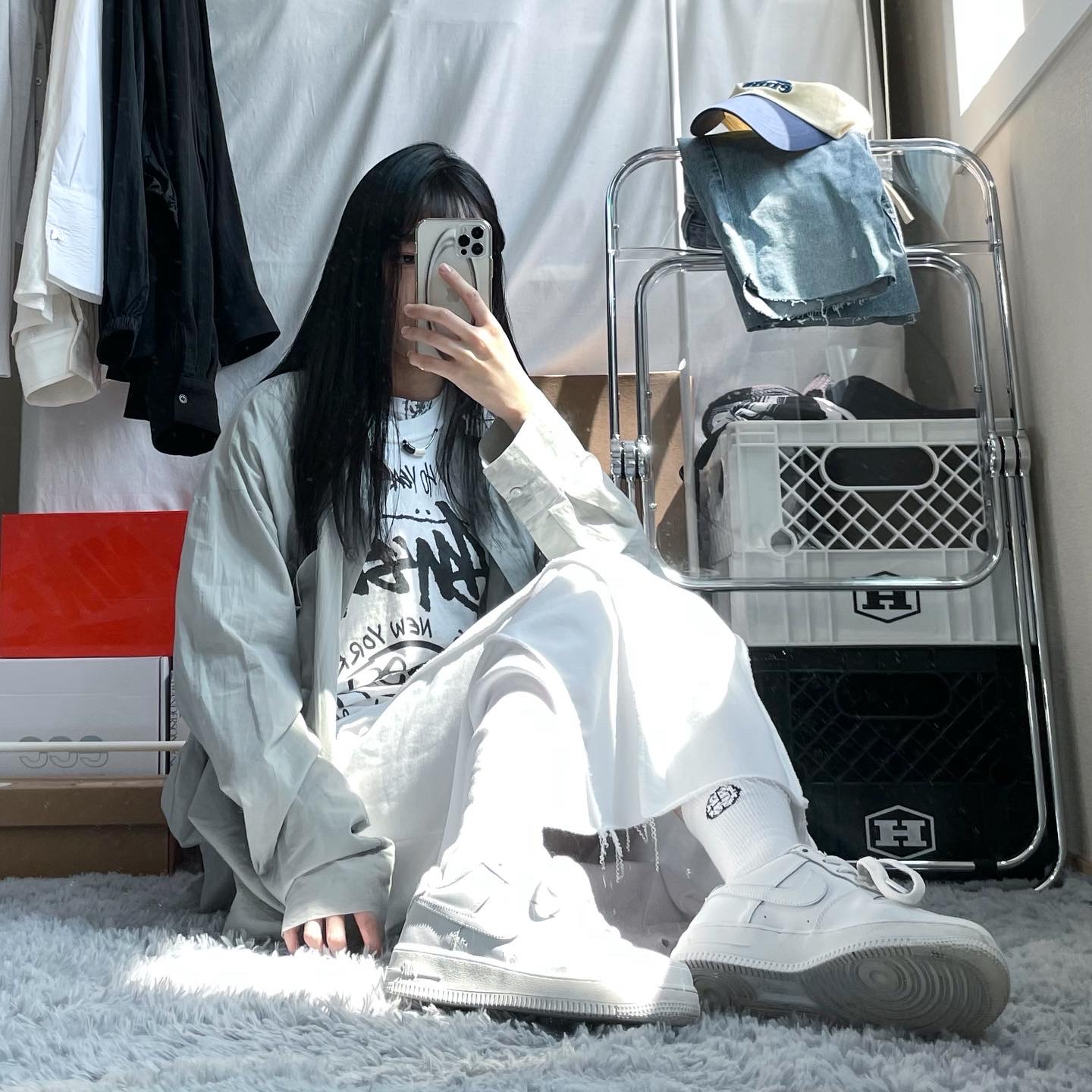Nike Air Force 1 '07 Low White 착용 스타일 - 1