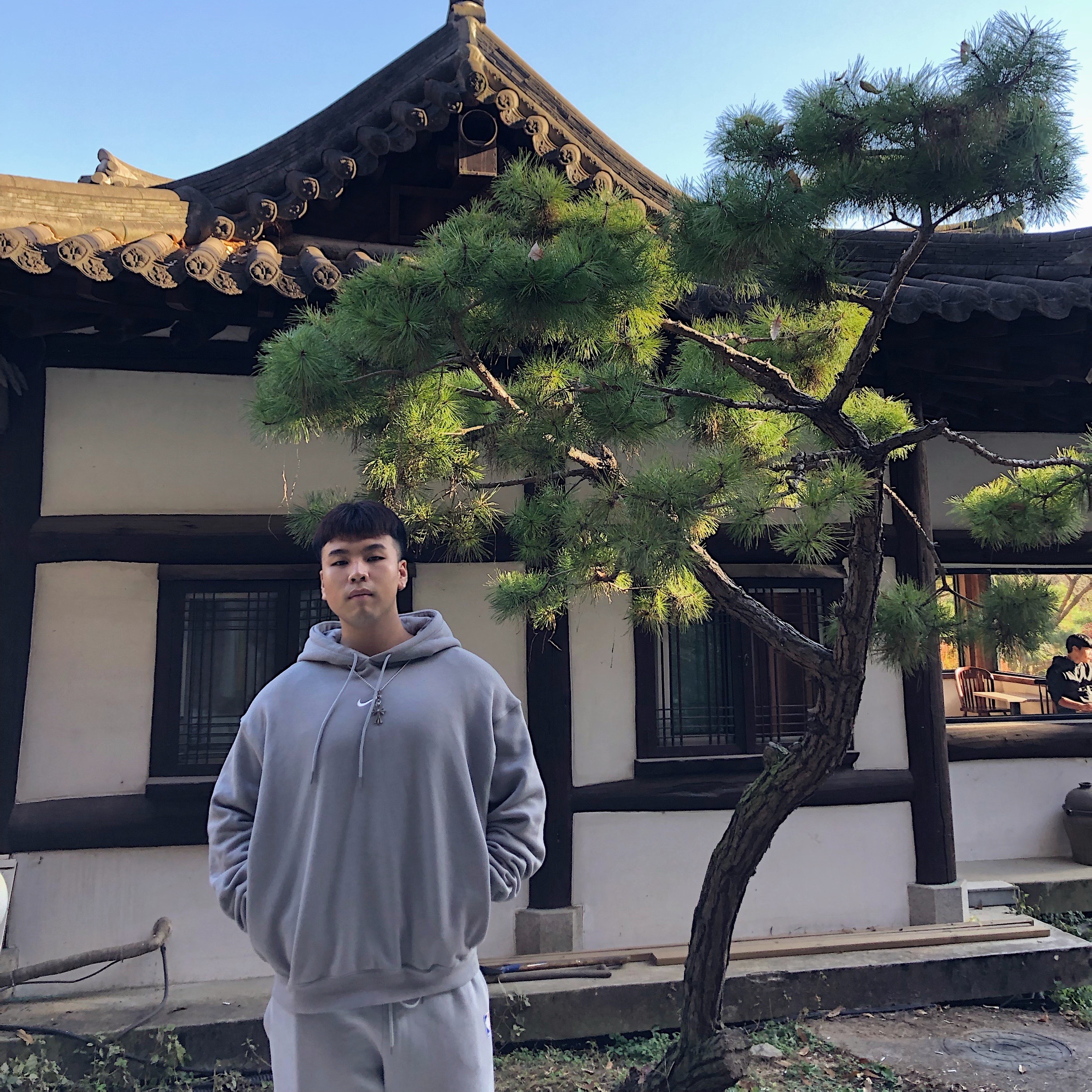 Nike x Fear of God Double Hood Hoodie Dust Sail, Nike x Fear of God Warm Up Pants Dust 착용 스타일