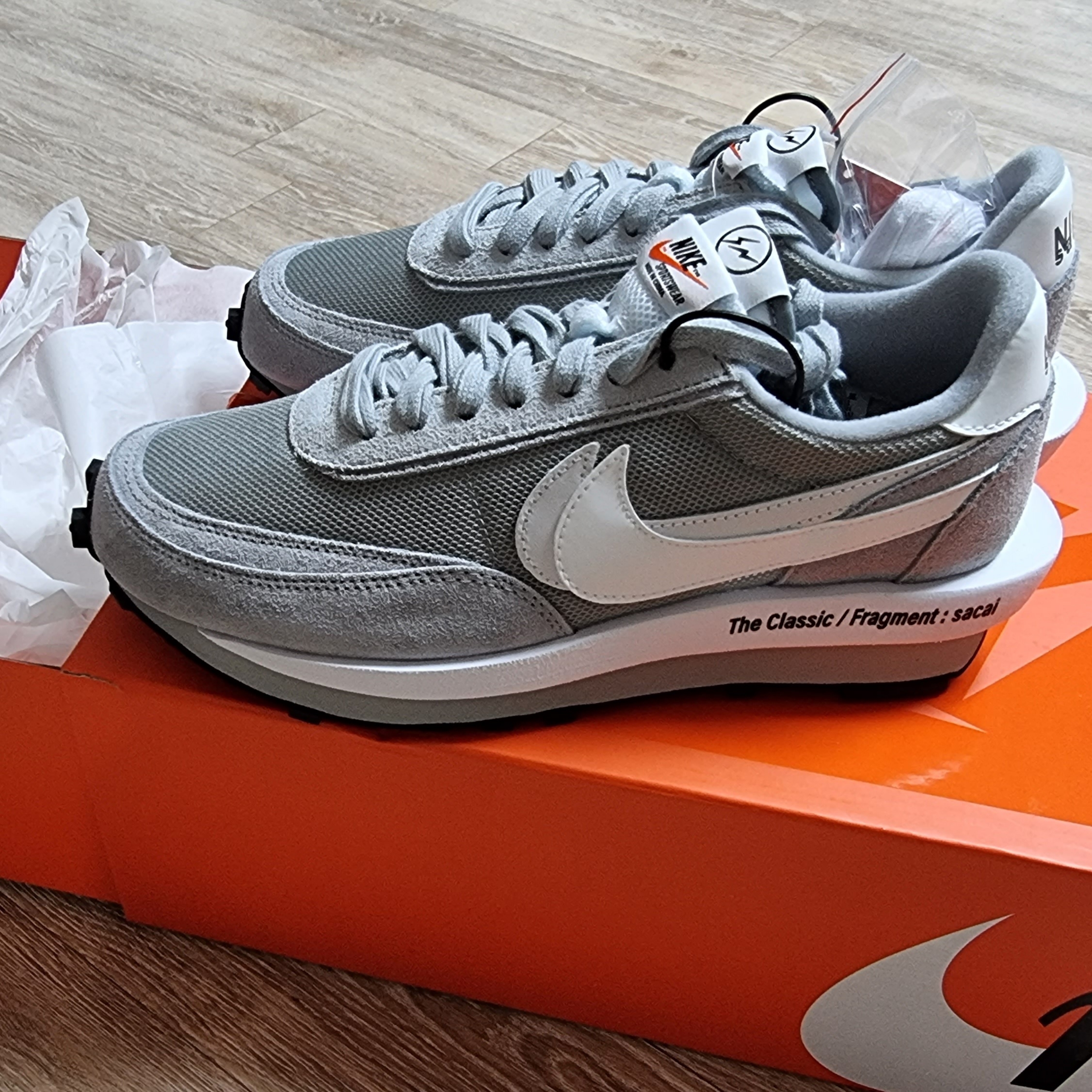 Nike x Sacai x Fragment LDWaffle Light Smoke Grey 착용 스타일