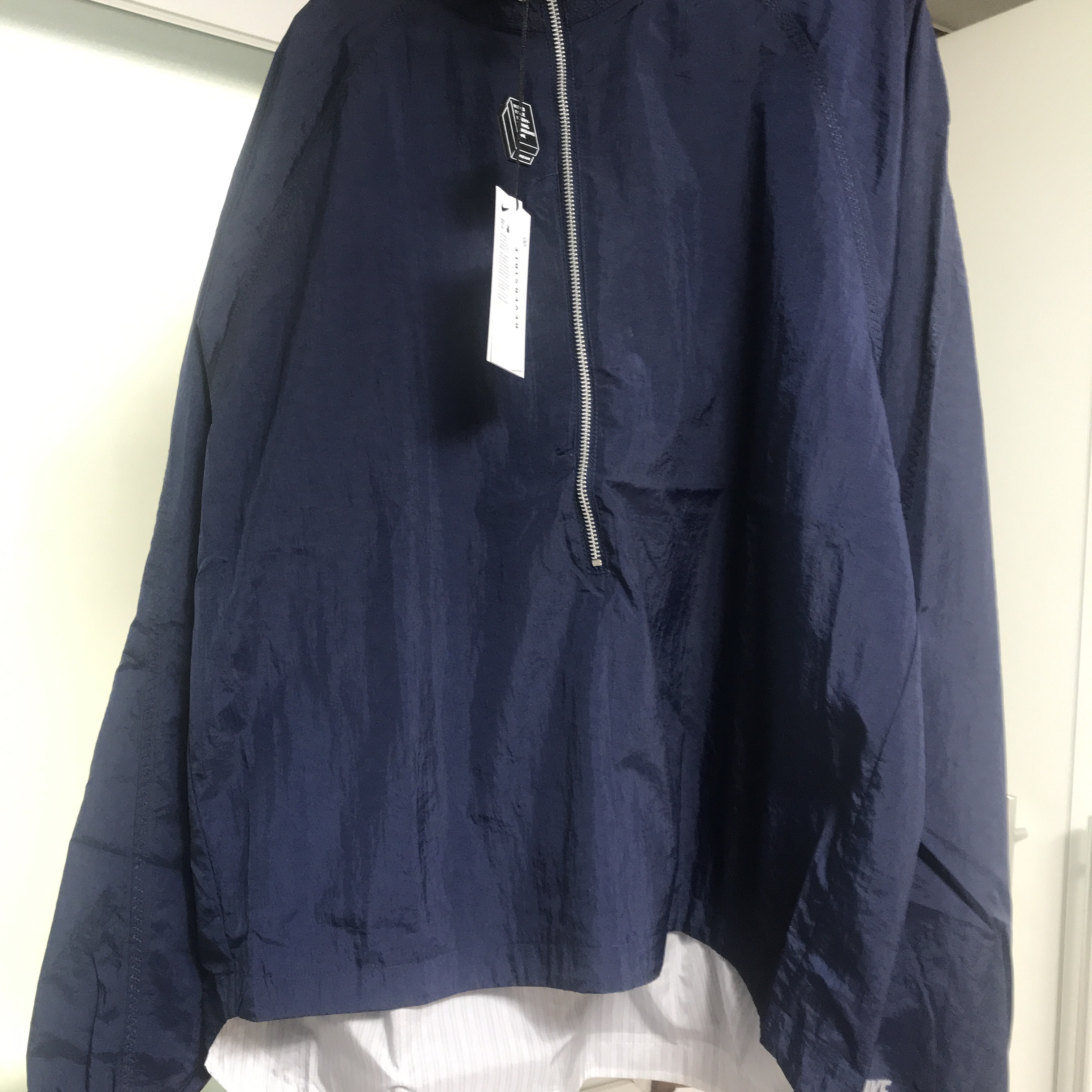 Nike x Kim Jones Reversible Wind Breaker Navy - Asia, Nike x Kim Jones Reversible Wind Breaker Navy - US/EU 착용 스타일 - 3
