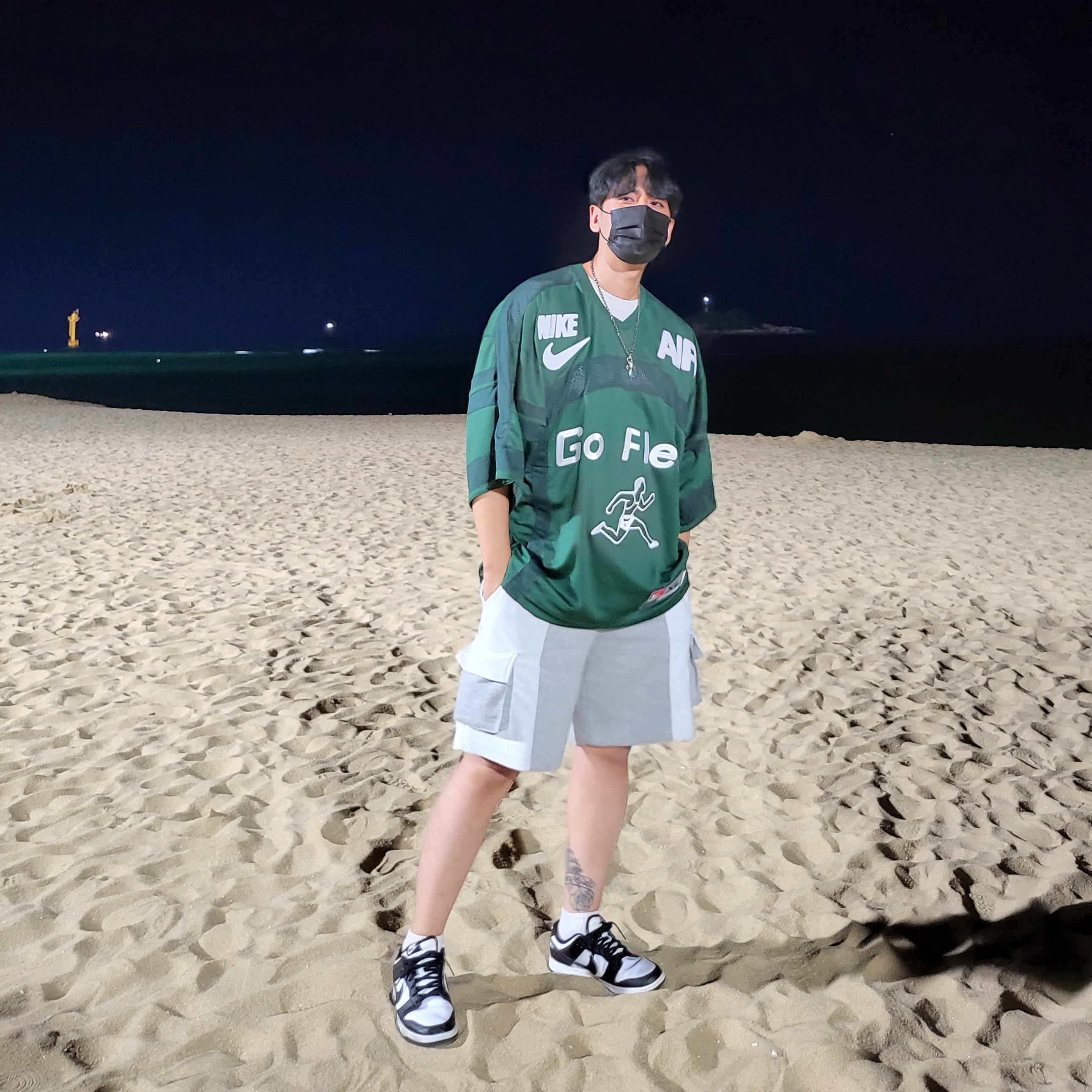 Nike x Cactus Plant Flea Market S/S Jersey Green - US/EU, Nike Dunk Low Retro Black 착용 스타일