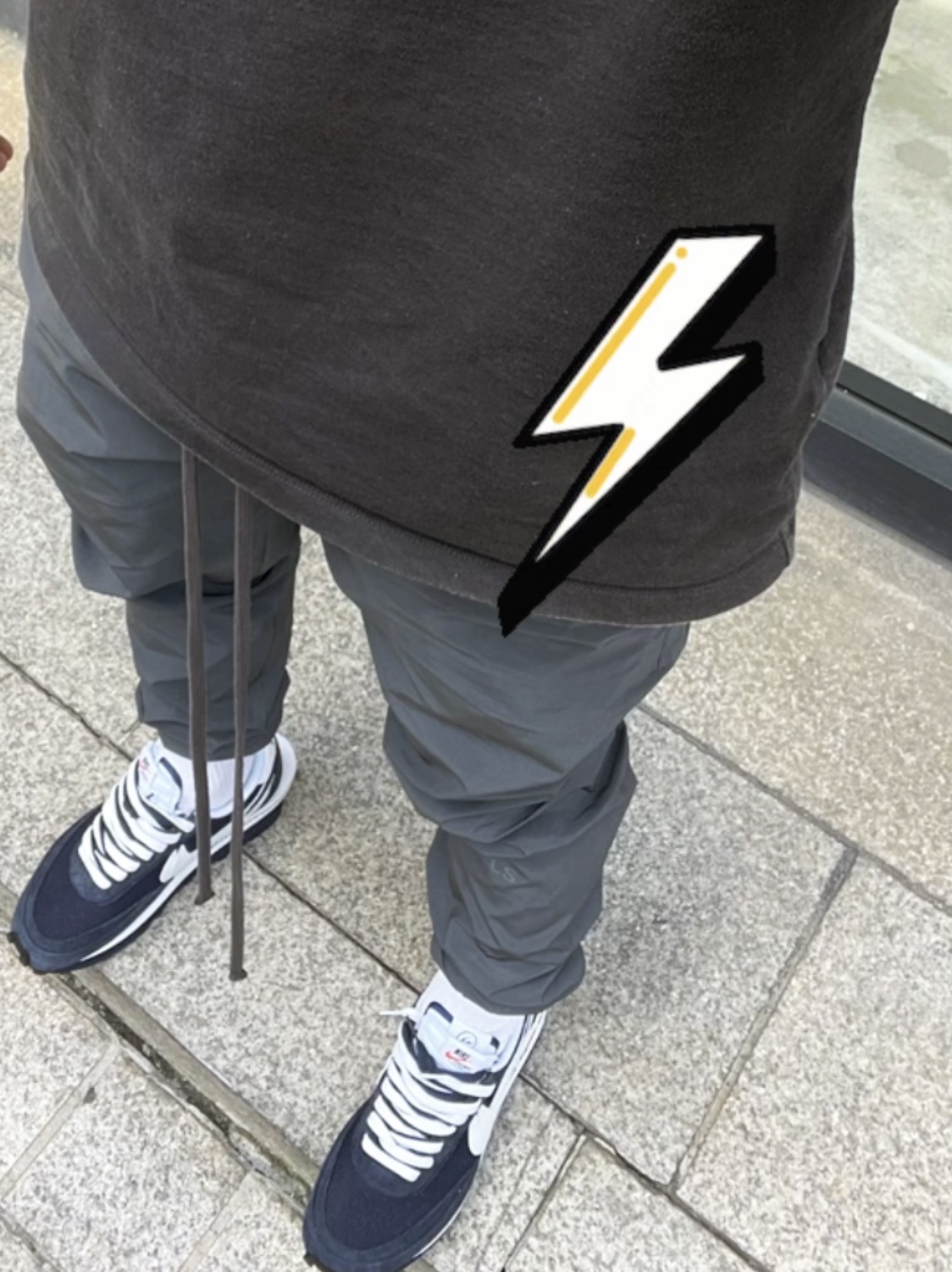 Nike x Sacai x Fragment LDWaffle Blackened Blue 착용 스타일
