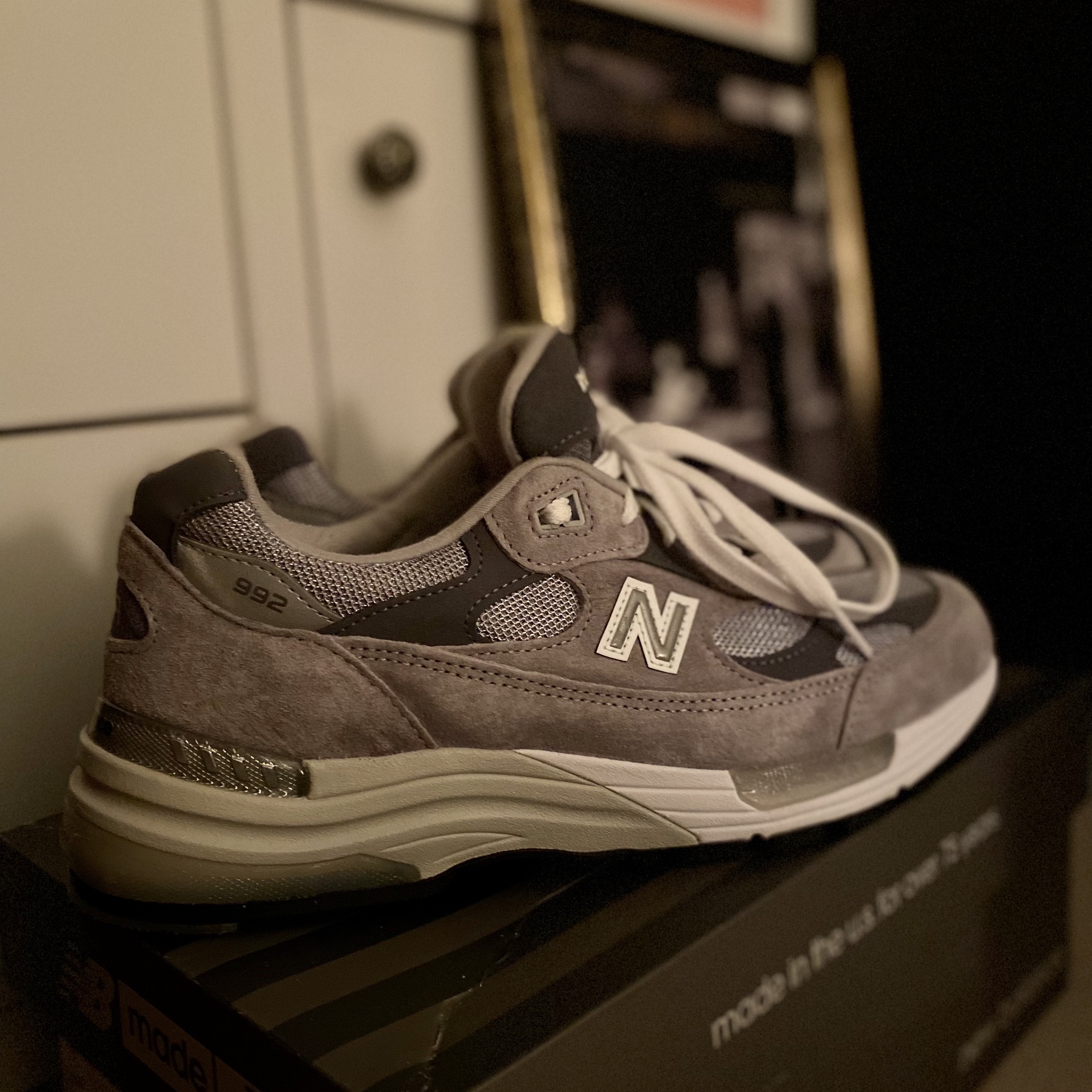 New Balance 992 Made in USA Grey - D Standard 착용 스타일
