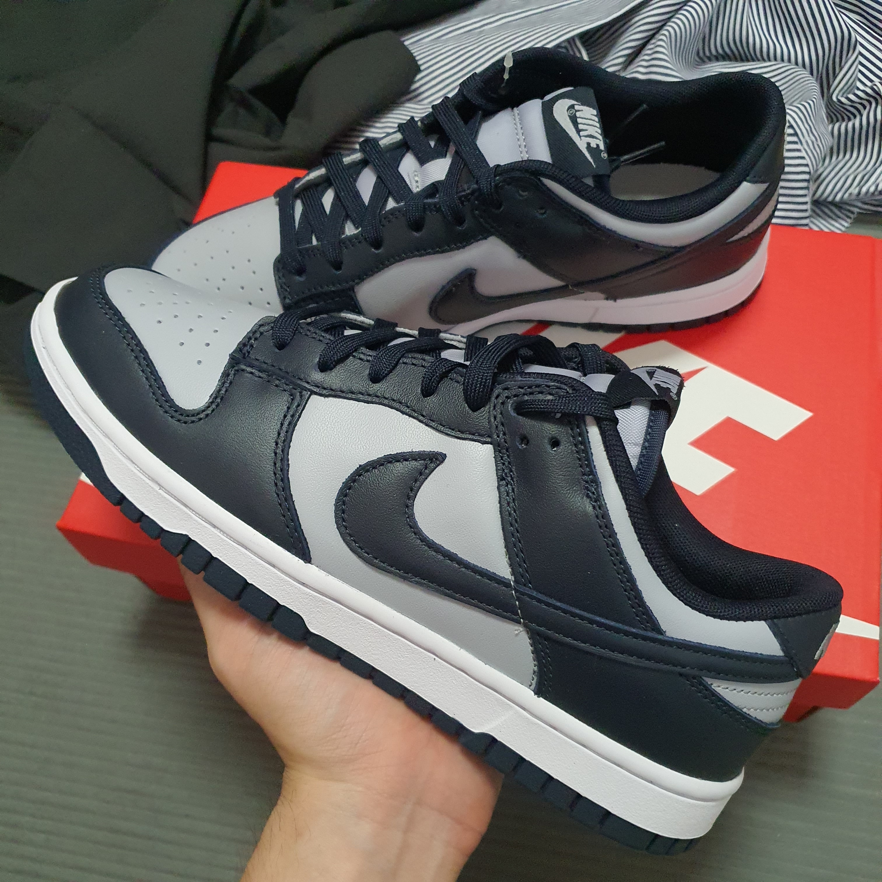 Nike Dunk Low Retro Championship Grey 착용 스타일