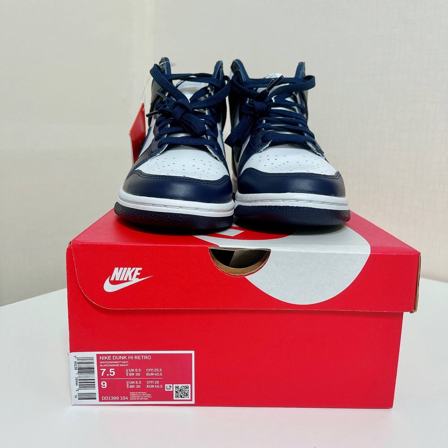 Nike Dunk High Retro Championship Navy 착용 스타일 - 3