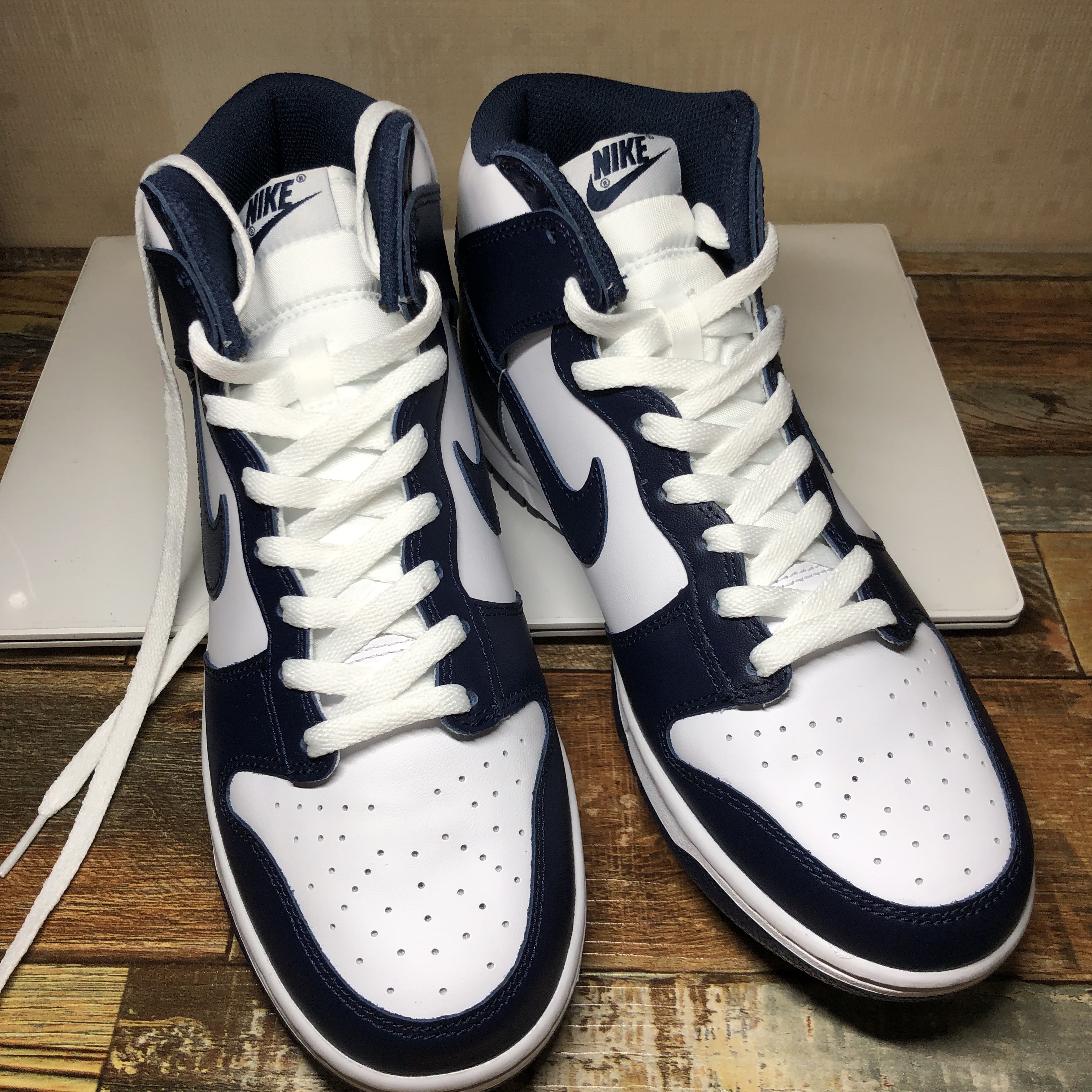 Nike Dunk High Retro Championship Navy 착용 스타일 - 1